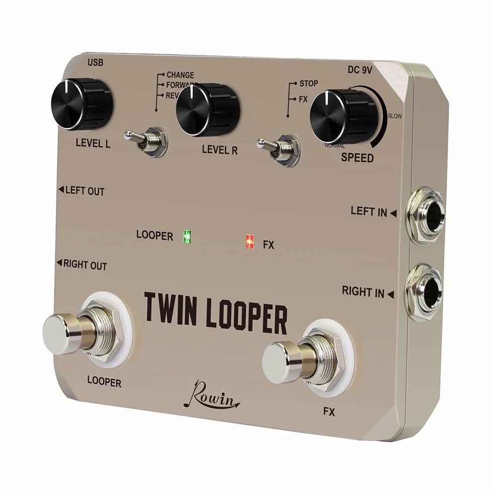 Houseadek Twin Looper per chitarra elettrica, Bass Loop Station Pedale con 11 tipi, bypass TimeTrue, ingresso/uscita stereo