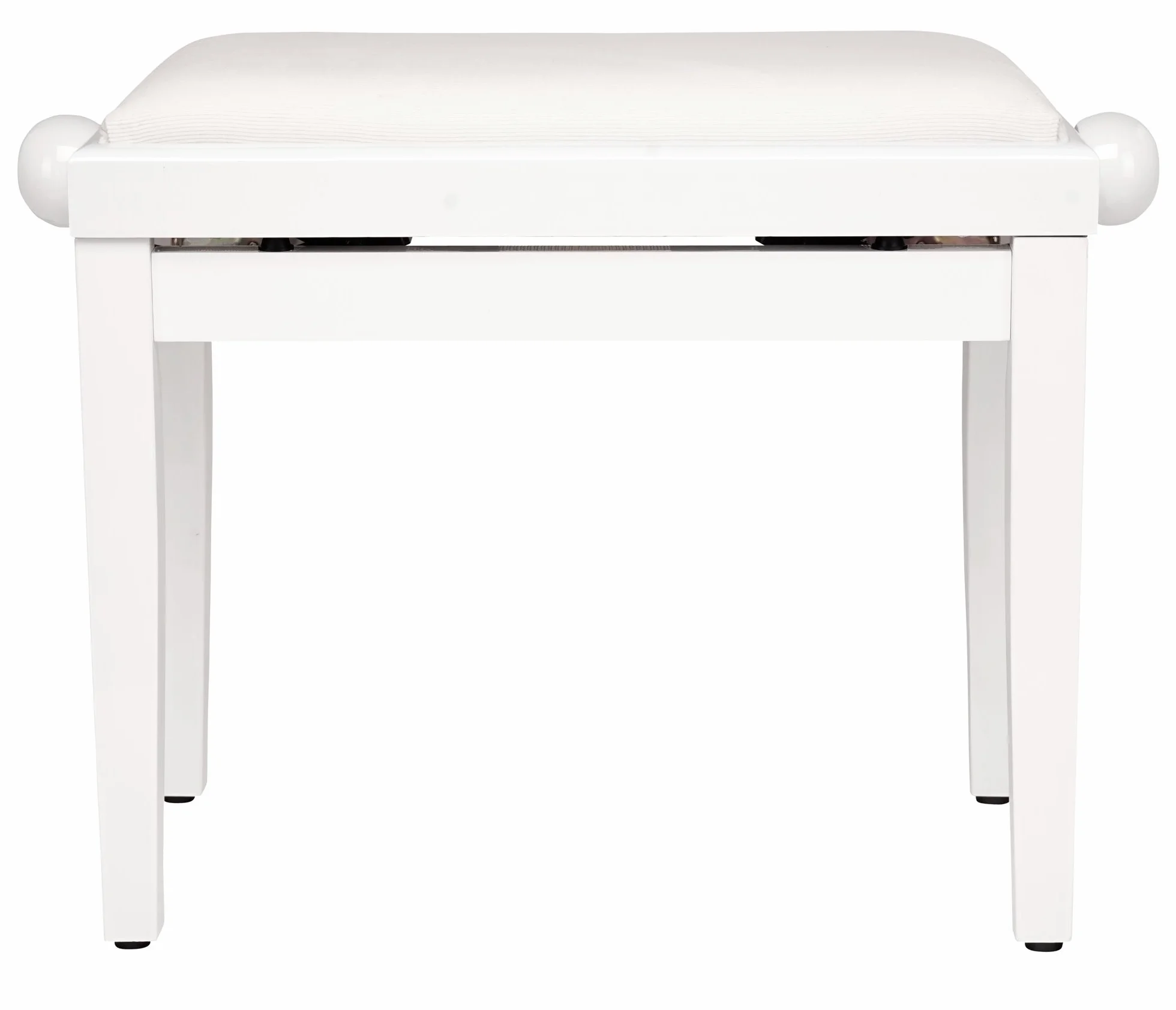 Classic Cantabile Panca per pianoforte bianco lucido - Altezza regolabile da 47 a 56 cm - Sgabello con meccanismo a fuso - Seduta panchetta 55 x 32 cm - Sedia con rivestimento in velluto, stabile