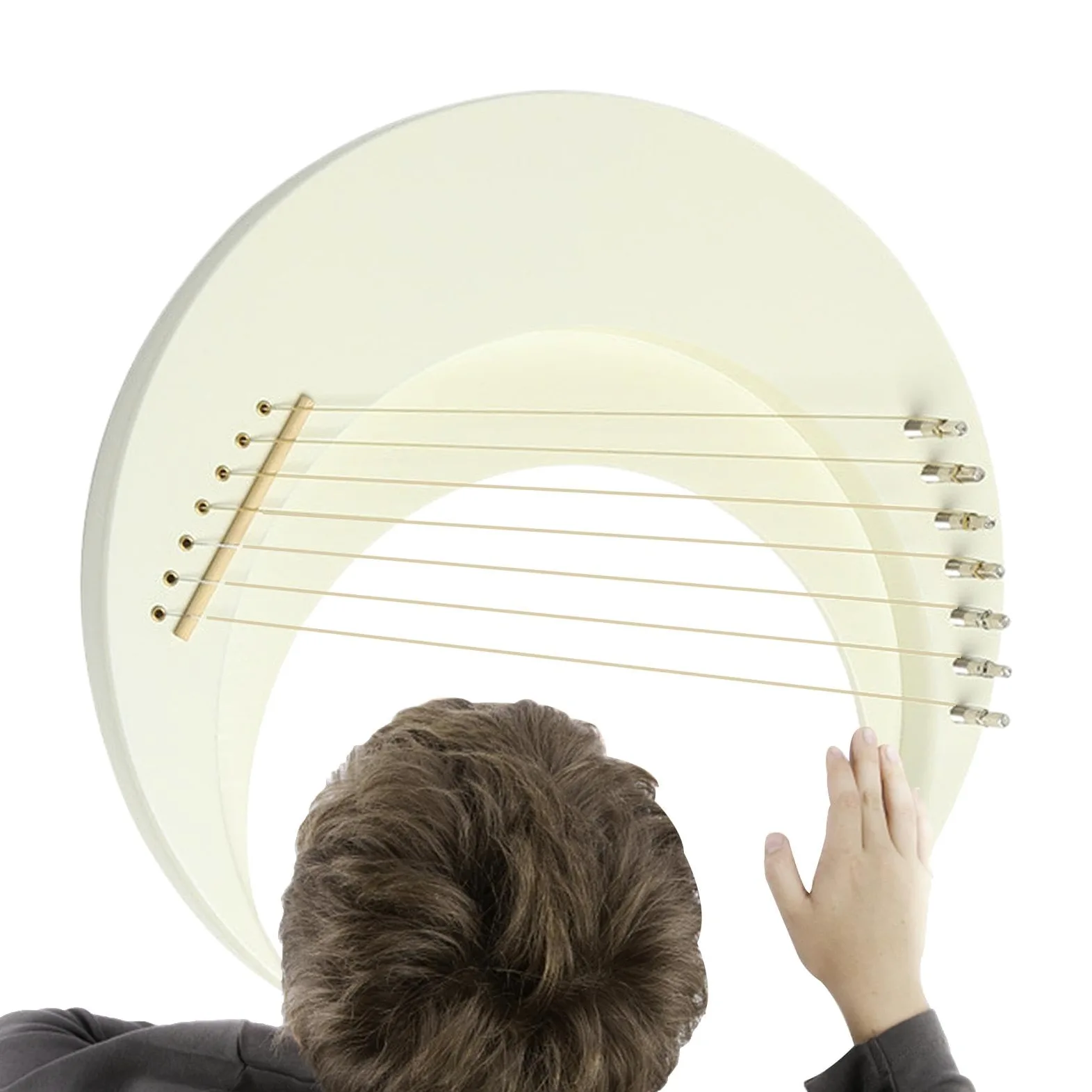 Strumento musicale arpa a lira,arpa a lira a,Arpa a lira in | legno Moon 7 corde Pianoforte a lira - Strumento musicale portatile Strumento arpa con chiave per accordatura per bambini e p