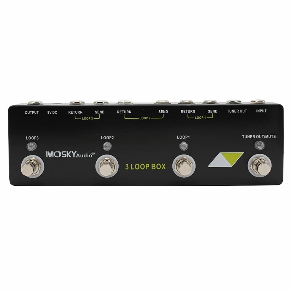 Pedale Loop per chitarra, per Mosky Audio 3 Loop Box Effect Looper Tuner Switcher