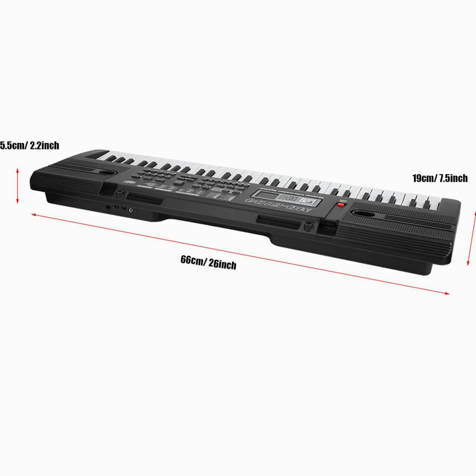 WakectsPianoforte digitale portatile con leggio, tastiera ricaricabile a 61 tasti, 16 suoni, 8 effetti sonori, 10 ritmi, 6 demo, ritmo e volume regolabili