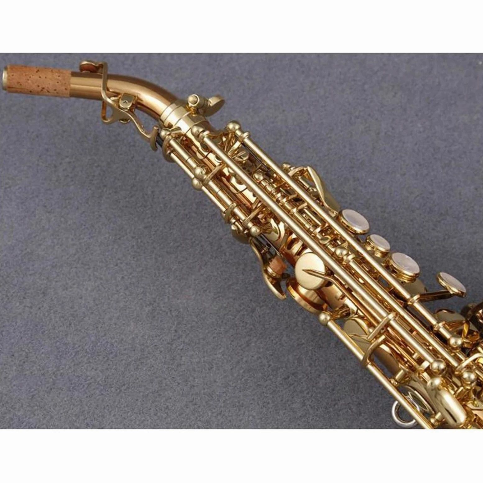 Professionale Sassofono Sassofono Soprano Per Studenti Si Bemolle Caffè Oro Sax Soprano Curvo Professionale Strumento Musicale (Color : Cloth bag)
