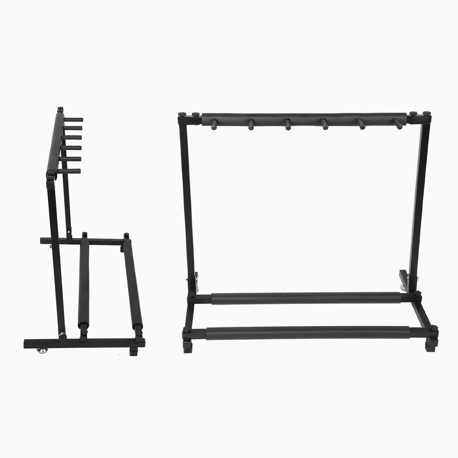 Robusto espositore per chitarra in metallo, supporto per organizer, struttura in ferro resistente per sala di formazione per collezionisti di negozi di chitarre, nero, 5 o 7 spazi (5 heads)
