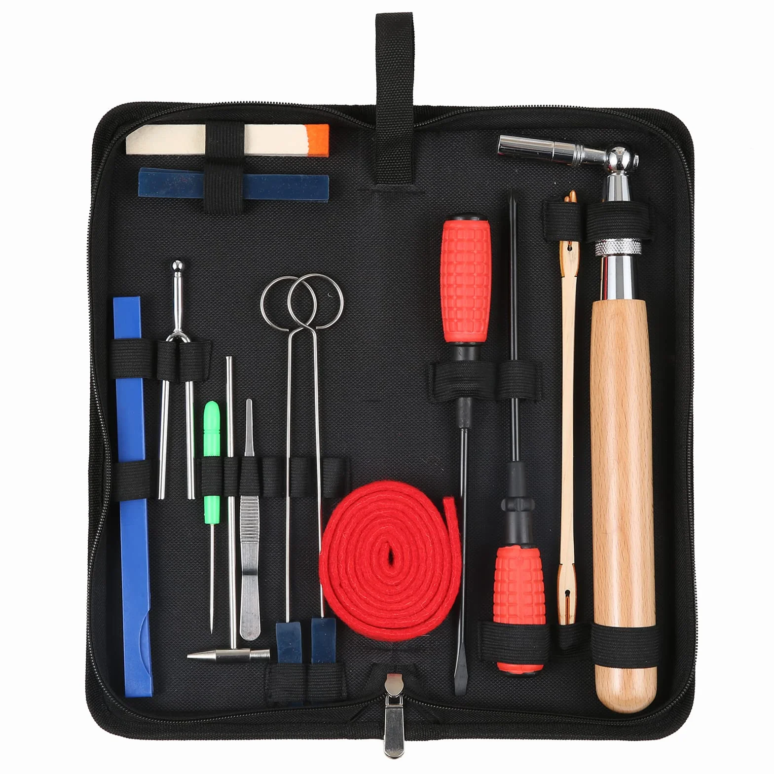 Kit di Accordatura per Pianoforte da 16 Pezzi Set di Strumenti per Accordatura Premium Pinzette a Martello con Chiave a Manico Lungo Accordatore Pianoforte, Perfette gli Appassionati