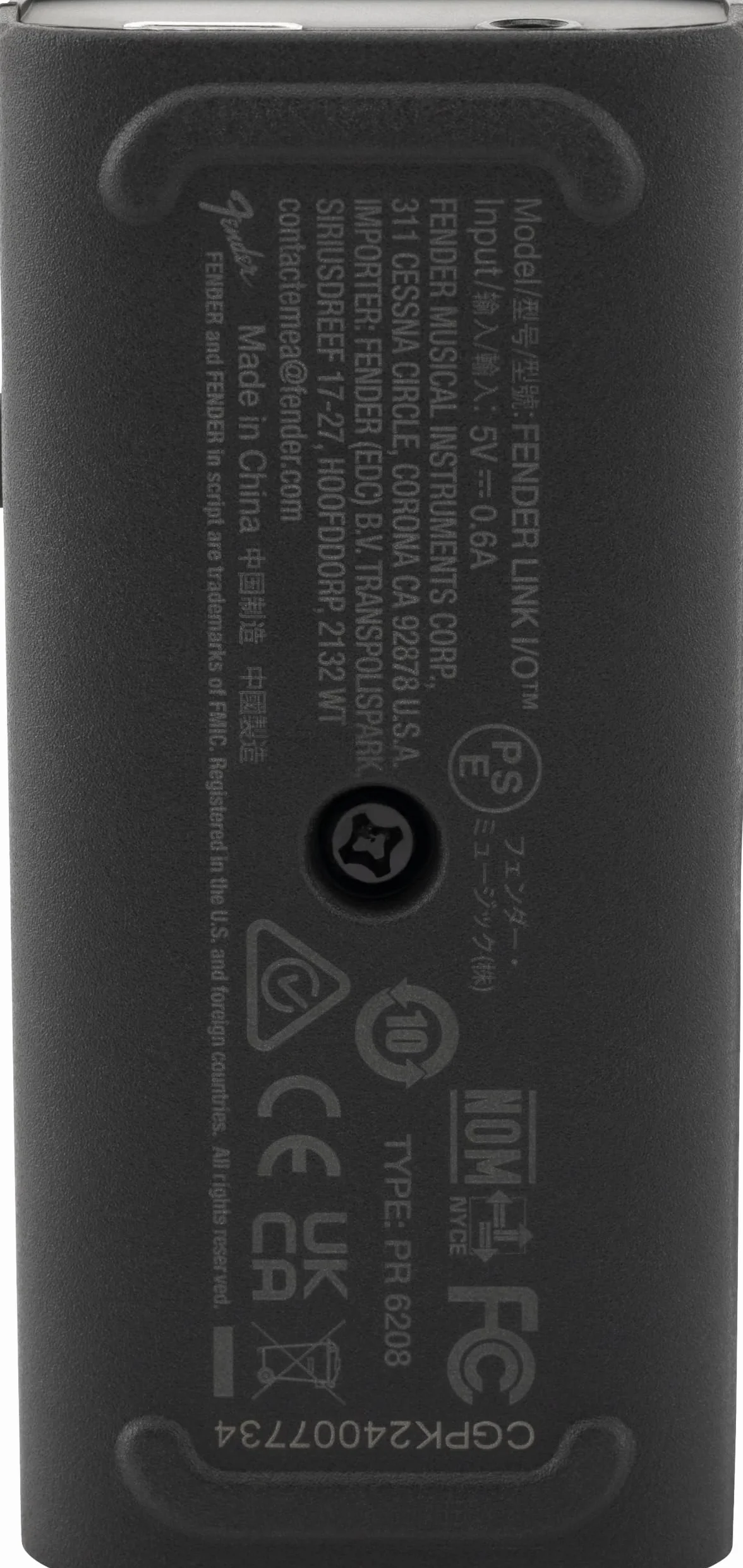 Interfaccia audio portatile USB-C Fender Link I/O, adatta per chitarra elettrica, tascabile, fornisce audio bidirezionale cristallino tramite connessione USB.
