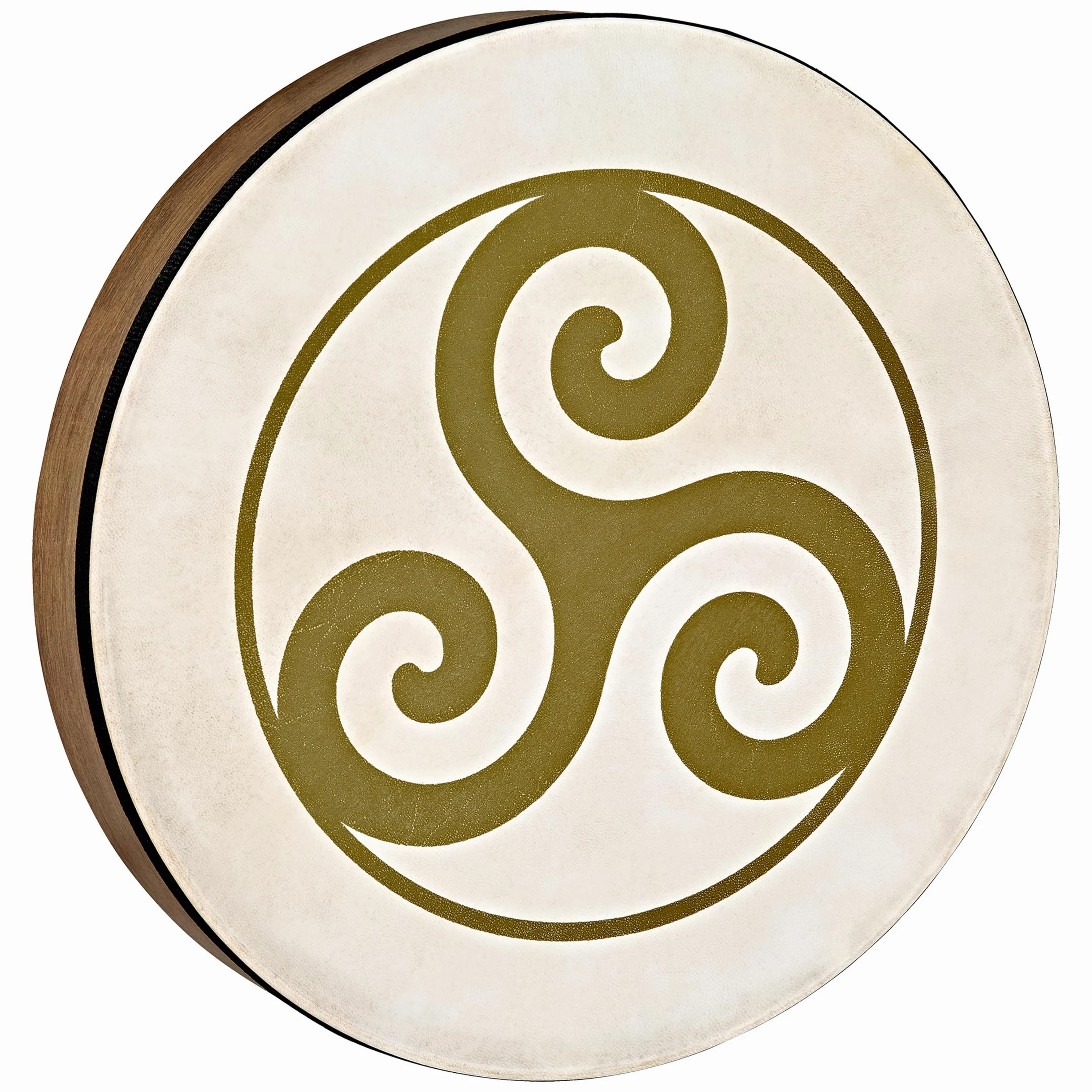 Sonic Energy Hand Drum 16 Pollici – Design Triskele – Tamburo a Cornice per Meditazione, Viaggi Sonori, Percussioni – Strumento sciamanico con pelle di capra (HD16WB-TR)