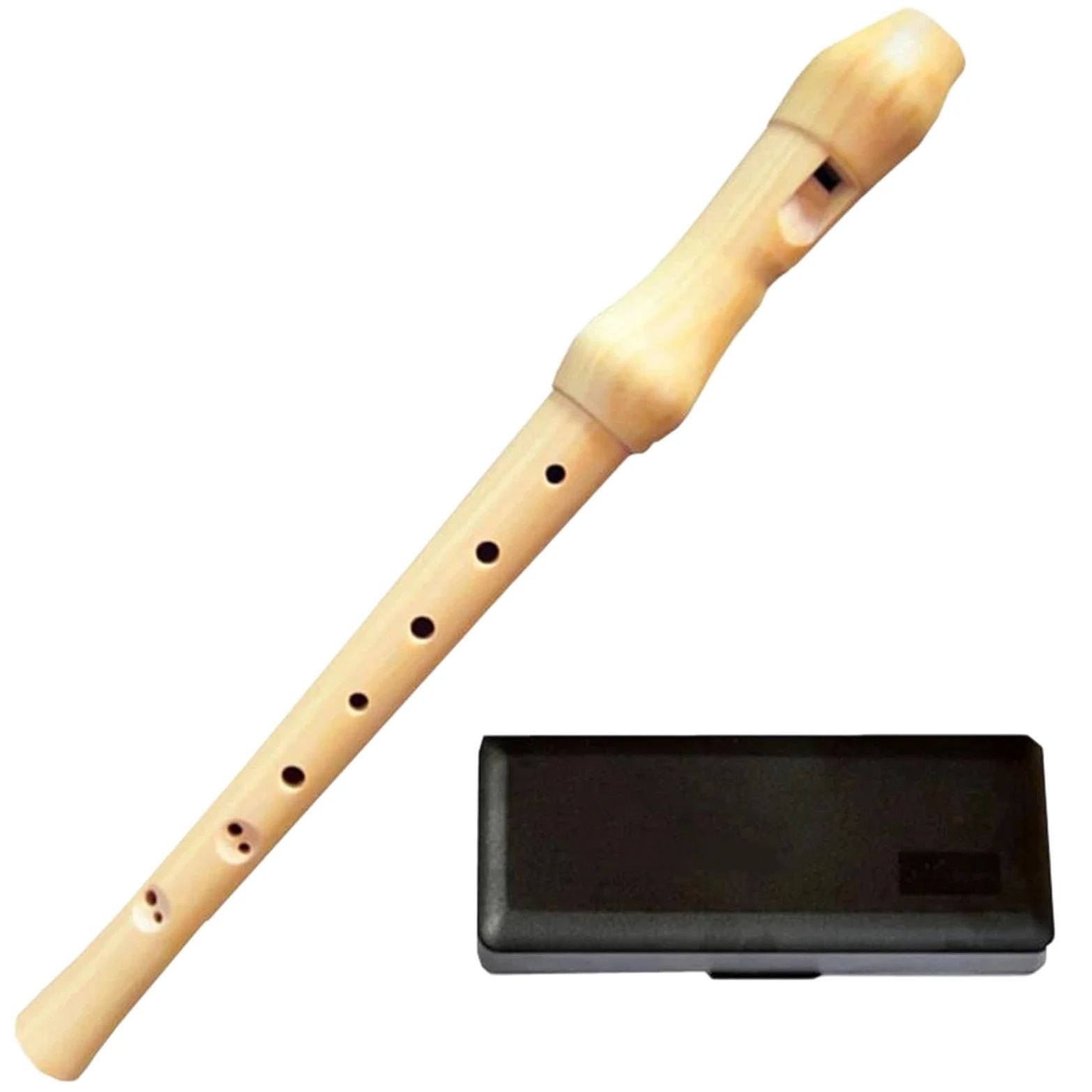 Tradizione Flauto Dolce Flauto Dolce Professionale In Legno Soprano A 8Fori Clarinetto Chiave C Verticale Con Voce Acuta Custodia In Resina Nera