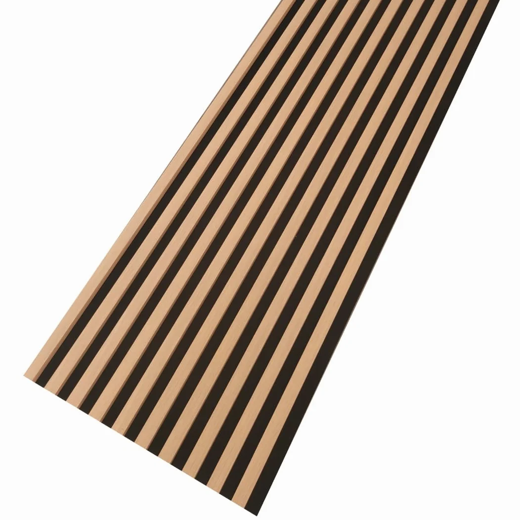 Pannello Acustico MDF 240x53 cm Rovere Sonoma con Lamelle Moderne su Feltro per Rivestimento Parete Effetto Legno