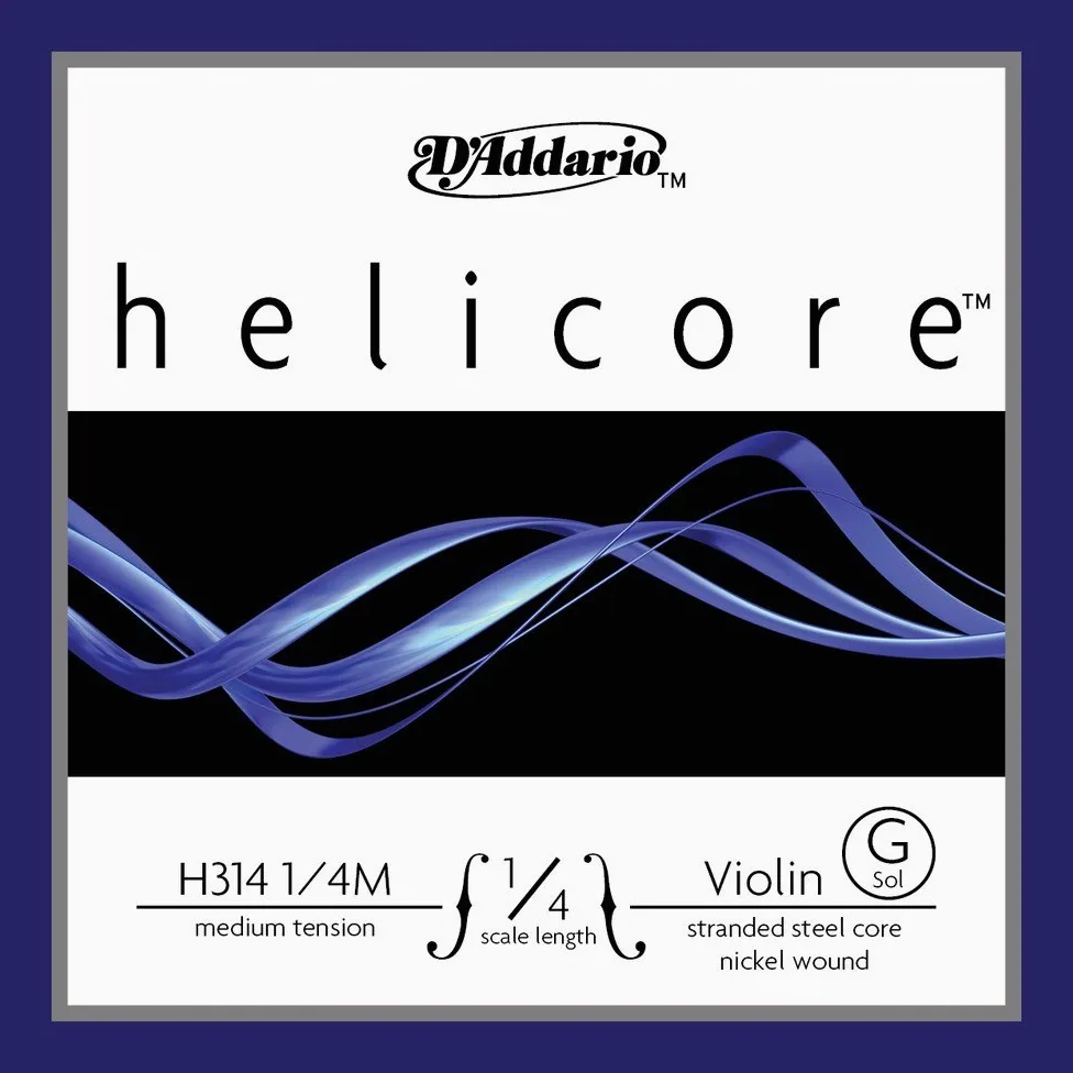 D'Addario Helicore H3141/4M-B10 - Violino 10Blk G 1/4 Med