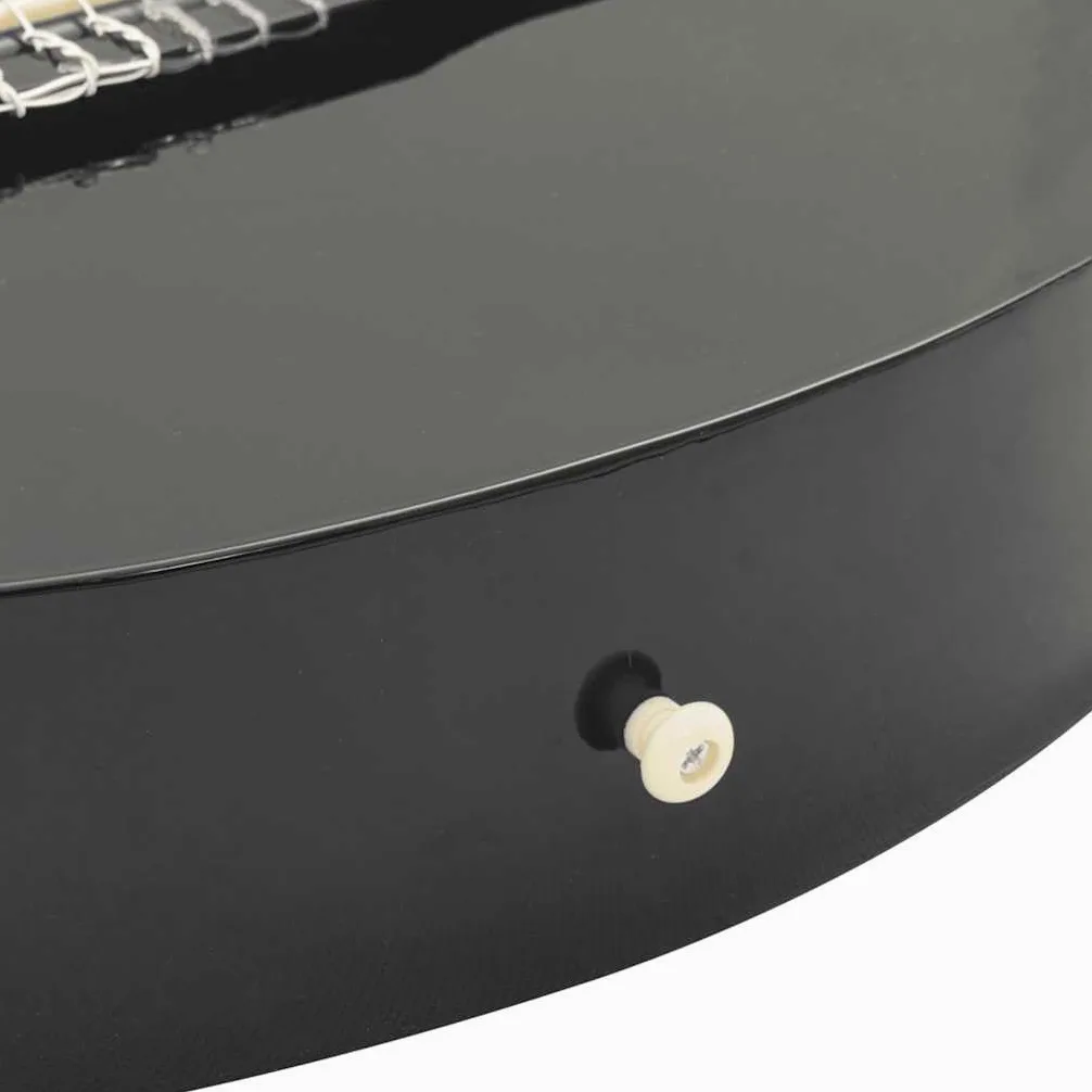 Chitarra western Cutaway nera 4/4 39" con equalizzatore a 4 bande e 6 corde in nylon, chitarra acustica in legno di tiglio per principianti, insegnamento, esercizio, palco e amplificatore