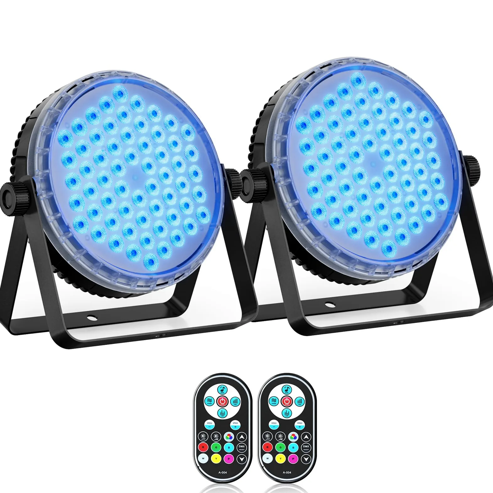 2 pezzi Par LED 120 W, luci da palco led, con telecomando, luci dj professionali RGBW 4 in 1, effetto arcobaleno, 8CH/DMX512/strobo discoteca, per feste, matrimoni, bar, club, decorazione
