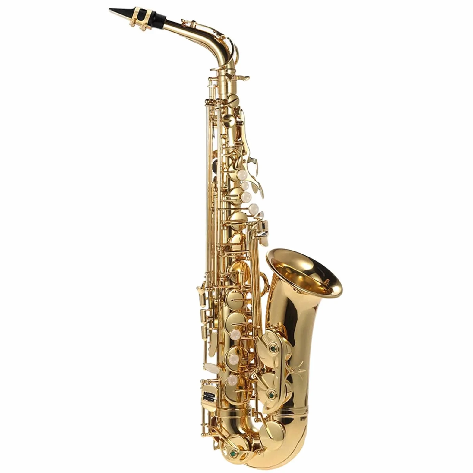 Sax d39,Sassofono contralto in mib Ottone laccato oro Sax piatto in mi 802 Tipo di chiave Strumento a fiato con spazzola per la pulizia Guanti di stoffa Custodia imbottita con cinturino