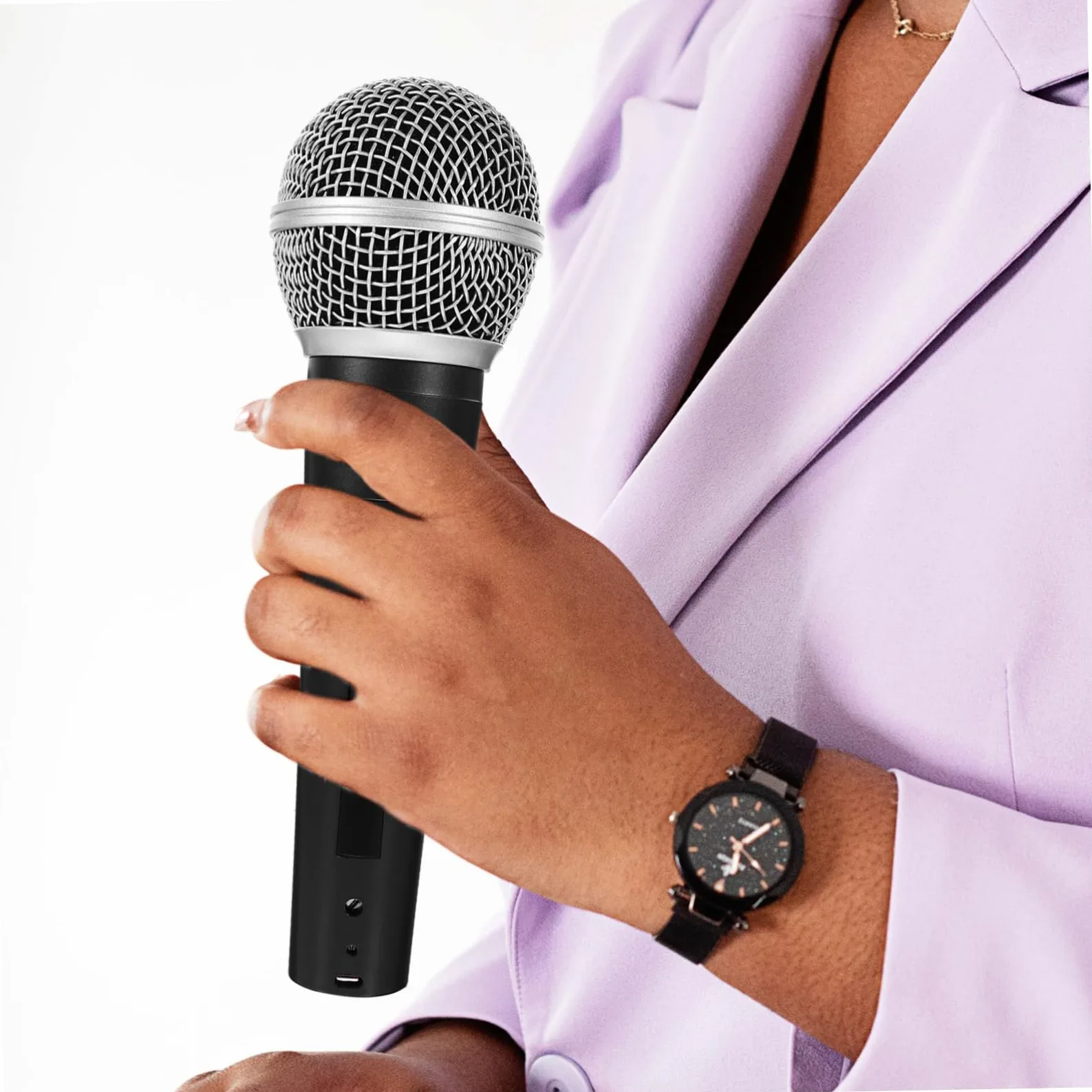 YARNOW Microfono Dinamico con Cavo Nero Microfono Professionale per Cantare e Registrare con Costruzione Resistente e Design Classico per Performance e Speaker