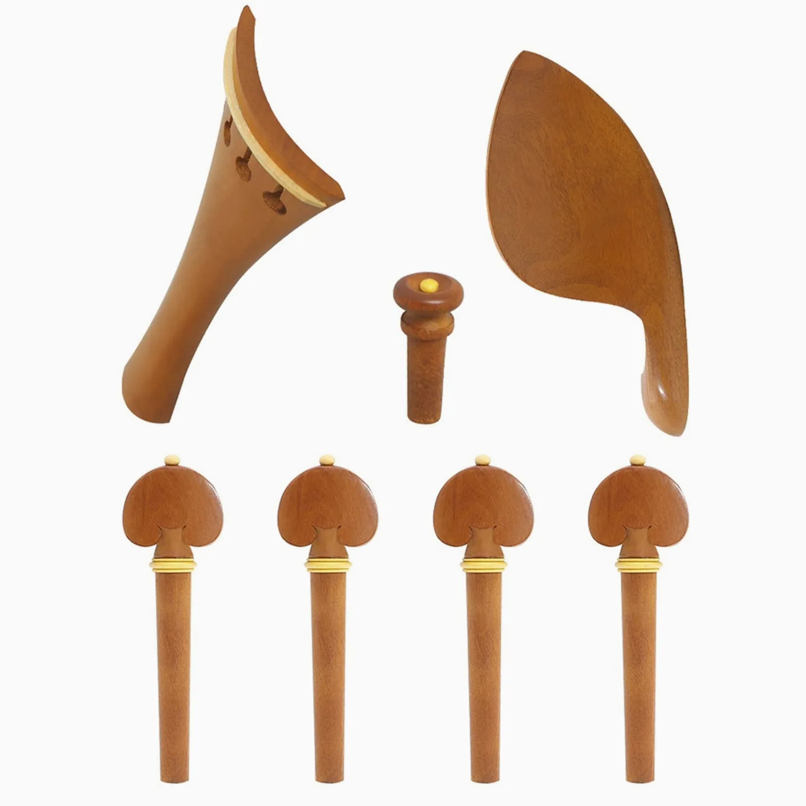 TSTS Accessorio Violino 4/4 Strumenti di Accordatura Violino Set, Corda Violino Pioli Coda Chiodo Spalla Resto Giuggiola Accessori per Strumenti Musicali