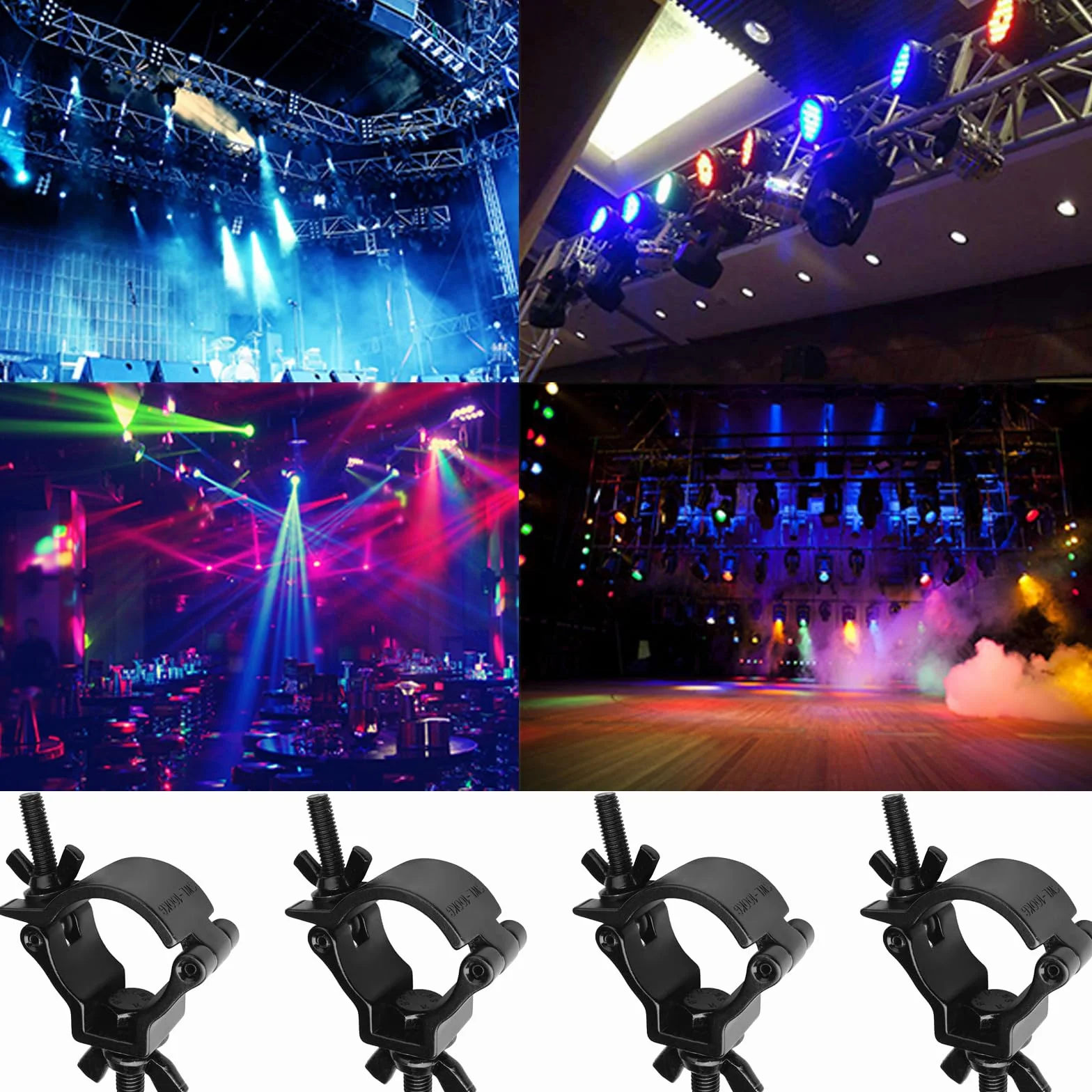 Truss Clamp 48-51mm,YouXiaor 12PCS Morsetto per Traliccio Luci Ganci Tralicci Luci Palcoscenico Lega di Alluminio Metà Conica Resistente Luce di Scena Morsetti Gancio Truss Morsetto di Fissaggio