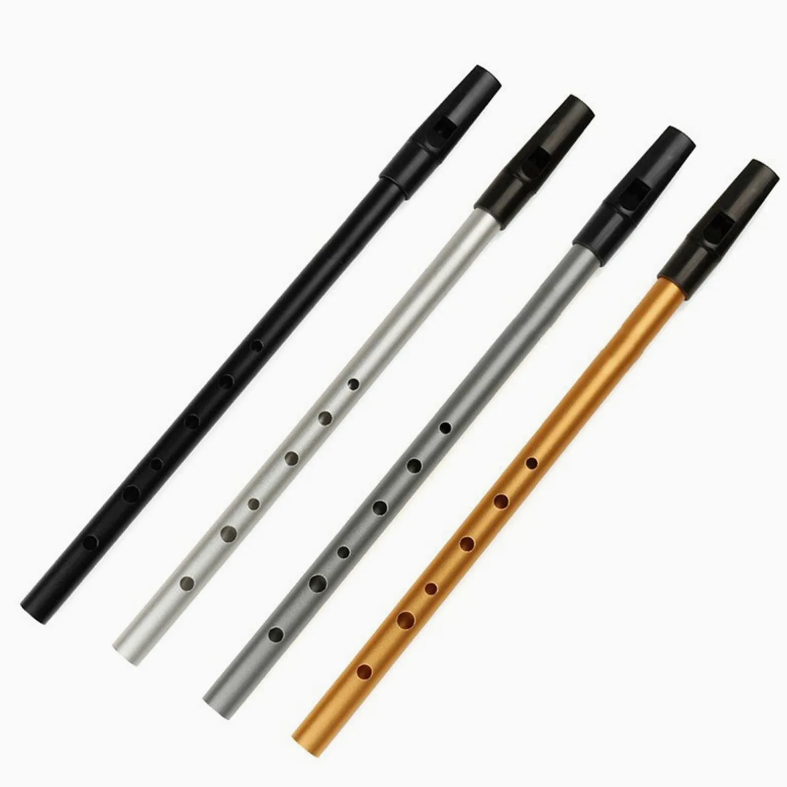ZUZU Kit Flauto D Chiave Silver Silver Flauto Tin Whistle Strumento Orff Footwind Flauto Flauto Intermedio (Color : Black)