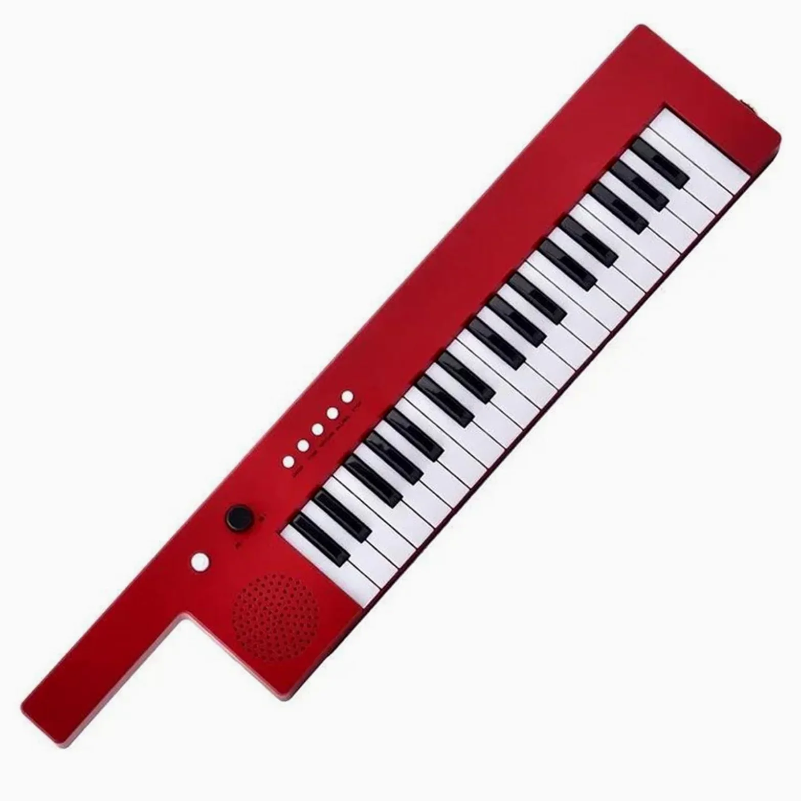 Tastiera Elettronica Mini Tastiera Per Organo Elettronico Per Chitarra Ricaricabile A 37 Tasti Con Tracolla E Microfono(Red)