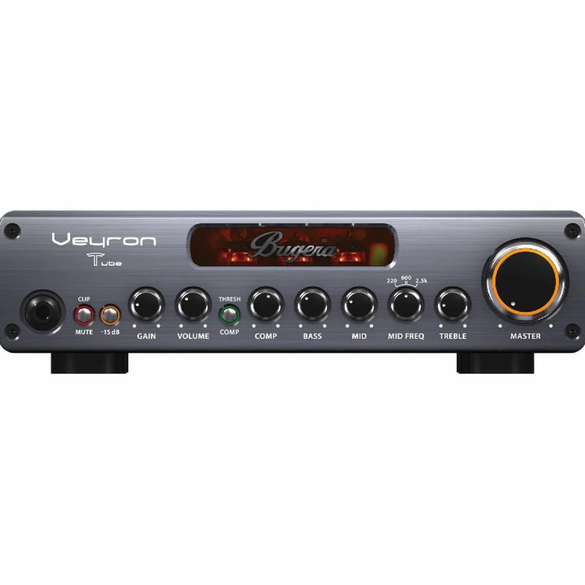 Bugera VEYRON TUBE BV1001T Amplificatore per basso compatto in classe D da 2000 Watt con preamplificatore valvolare, compressore ottico e tecnologia DYNAMIZER