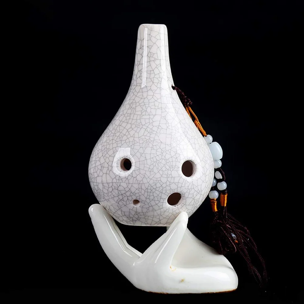 ocarina, Ocarina in terracotta contralto a 6 fori a forma di vaso creativo(White)