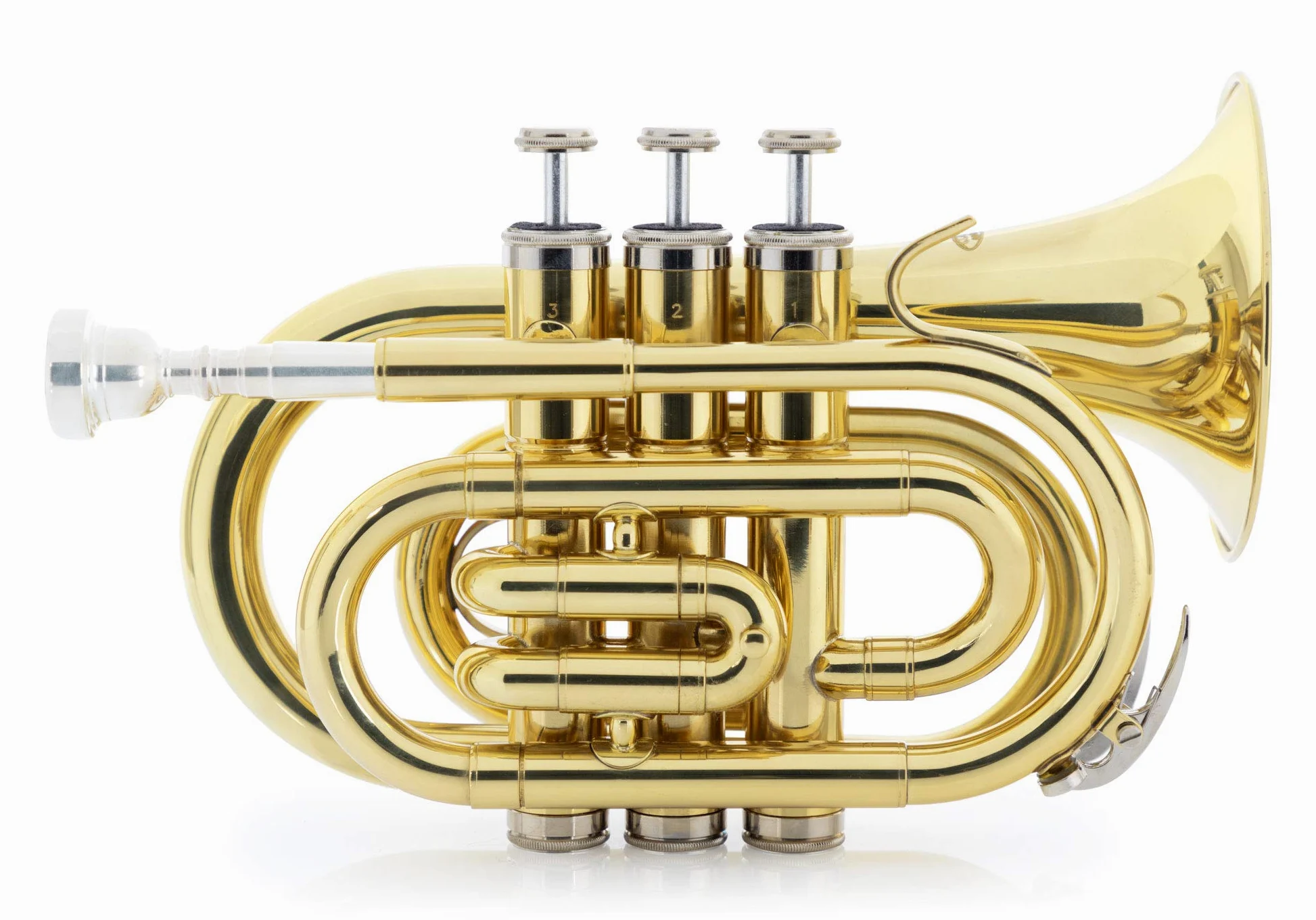 Classic Cantabile Brass TT-500 Tromba Tascabile in Sib Ottone - Tromba formato tascabile - Ottone verniciato - Inclusi bocchino e custodia