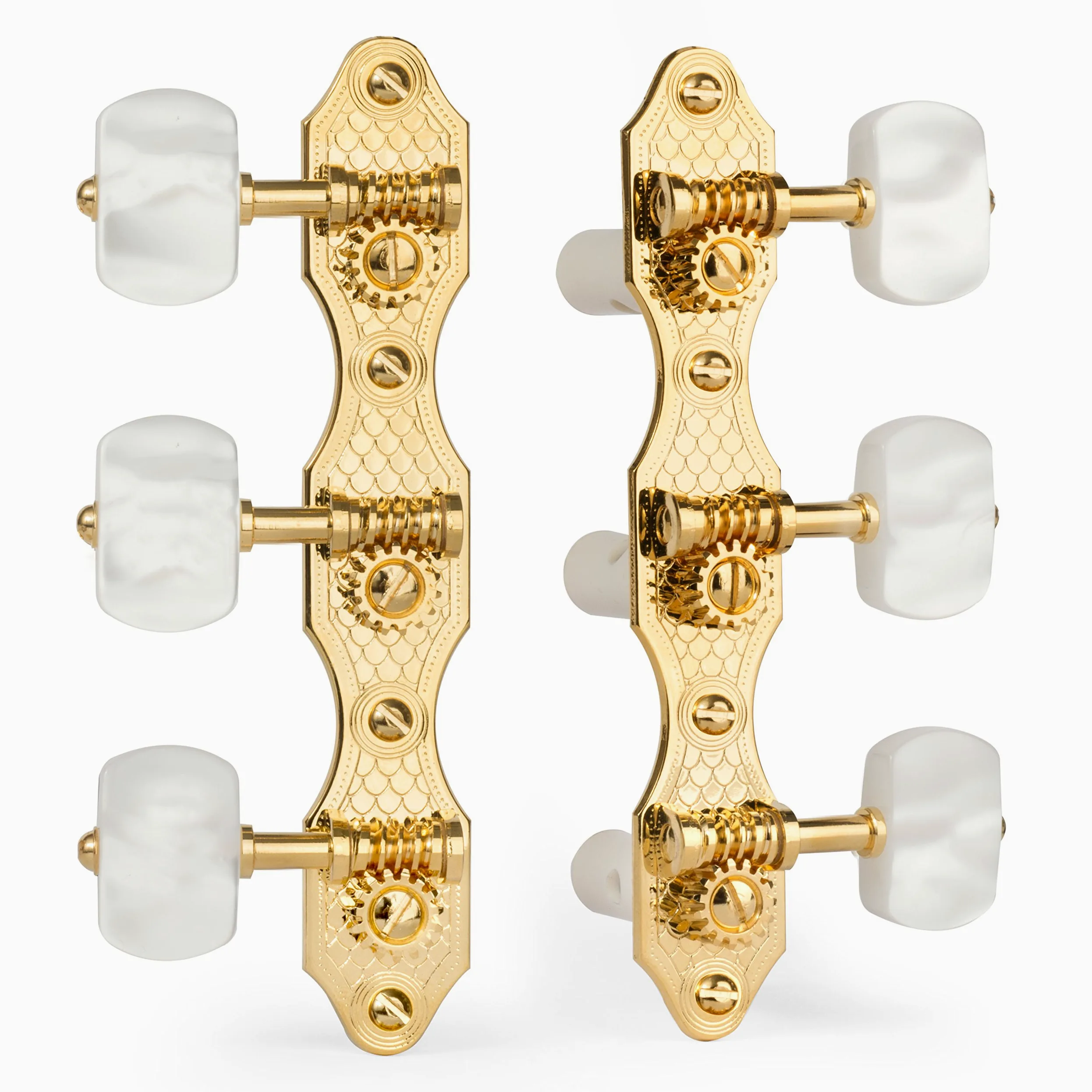 Golden Age Accordatori per chitarra classica, oro con manopole Pearloid | Accordatori per chitarra classica, oro con manopole Pearloid, per chitarre e liuteria professionale.
