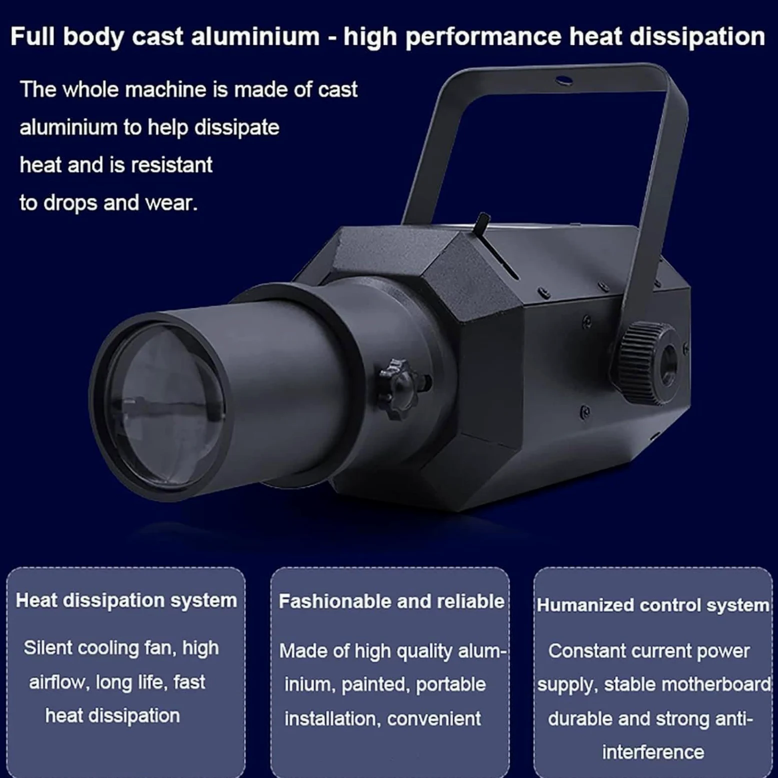 Luce per immagini a LED, faretto da palcoscenico, luce di tracciamento per studio di danza da 30 W/60 W, apertura/nitidezza regolabili, per luce di tracciamento di personaggi, cantanti, presentatori