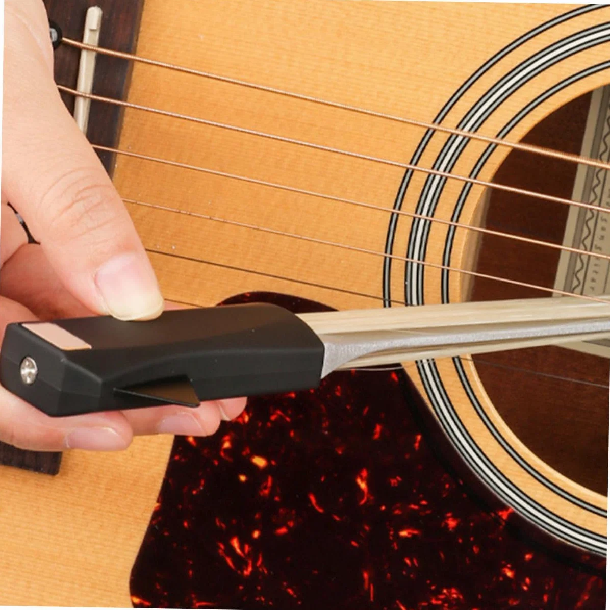 Archetto per Chitarra Plettro Integrato in Alluminio | Violino e Chitarra, Colore Kaki, Crine di Cavallo, Accessorio per Musicisti e Chitarristi