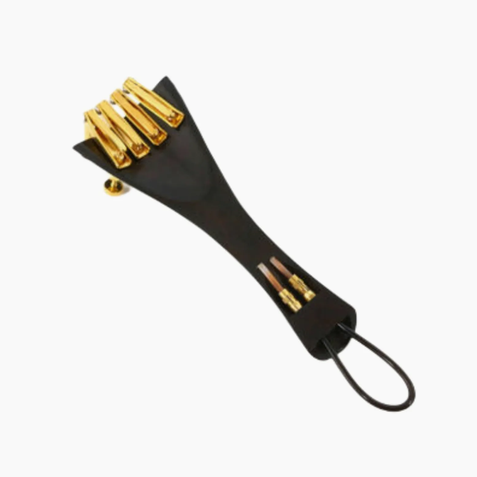 Parti di ricambio per violino Cordiera Per Violino Intarsiata Con Conchiglie Con 4 Accordatori Di Precisione In Oro E Cordiera.