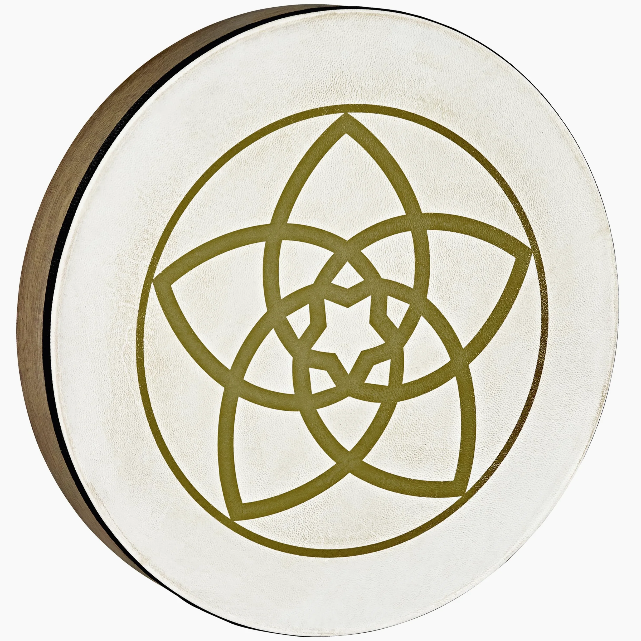 Sonic Energy Hand Drum 16 Pollici – Design Fiore di Venere – Tamburo a Cornice per Meditazione, Viaggi Sonori, Percussioni – Strumento sciamanico con pelle di capra (HD16WB-VF)