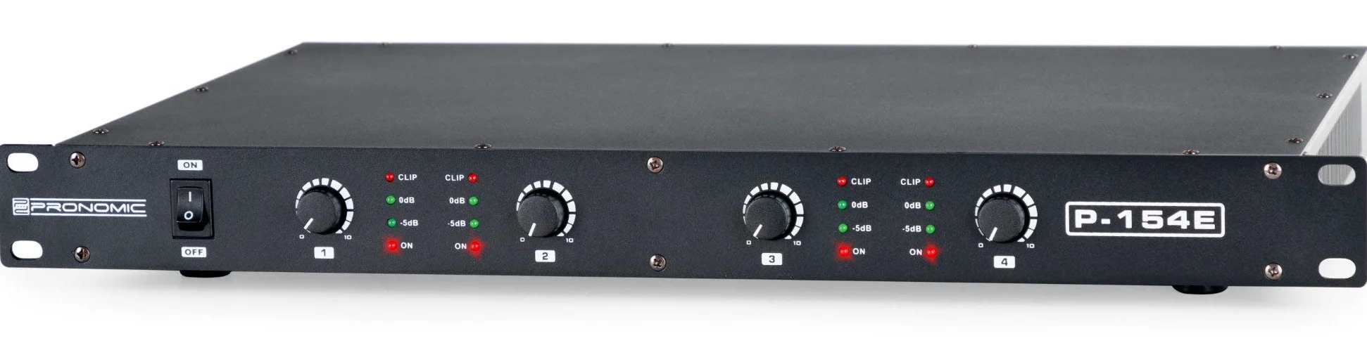 Pronomic P-154E MKII Finale - Finale 4 Canali - Potenza RMS/4 Ohm: 4x 150 Watt - Particolarmente adatto per uso monitor o studio/HiFi - 1HE - Nero