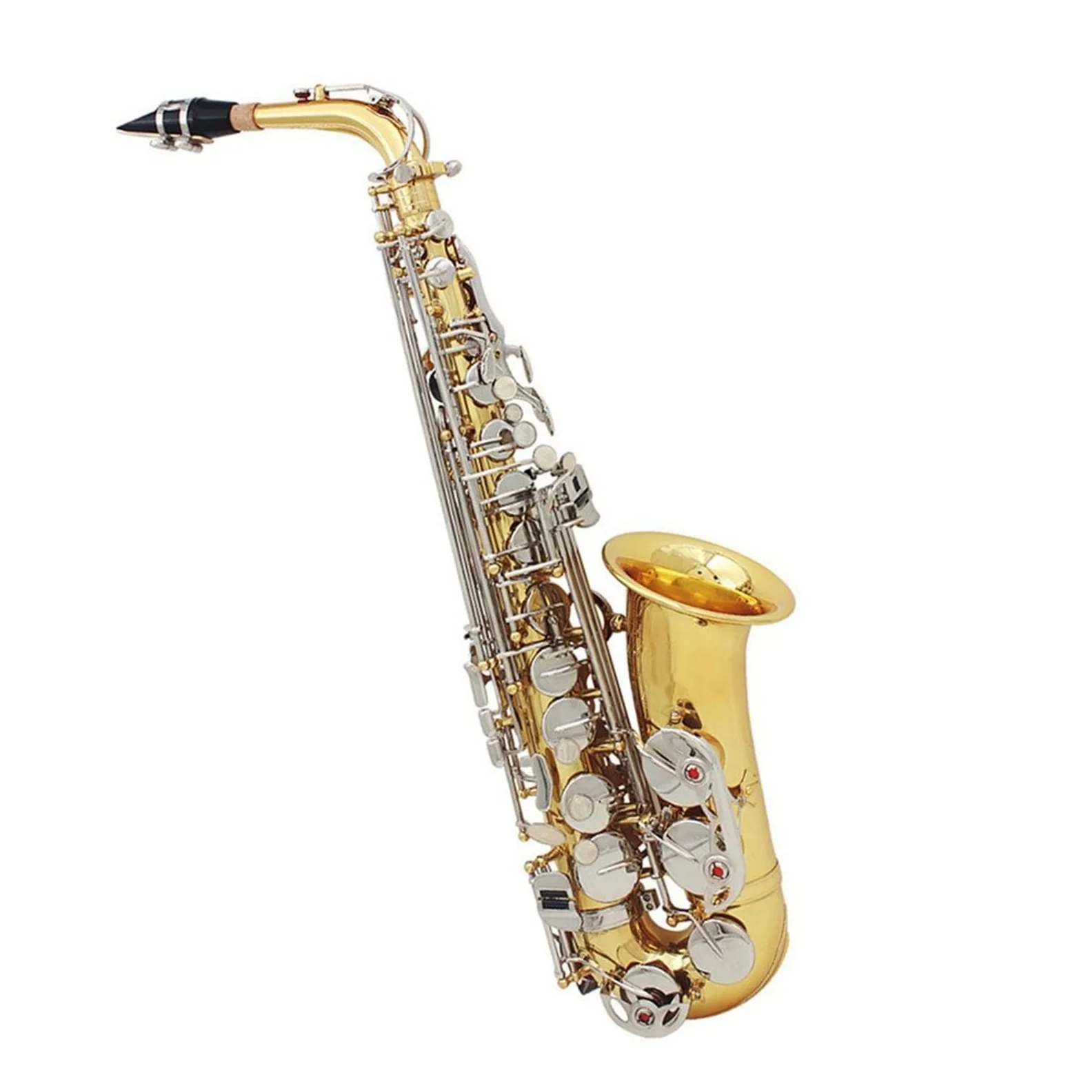 Sax Studente EB Sassofono Contralto Ottone Laccato Oro E Flat Sax Strumento Musicale A Fiato con Accessori
