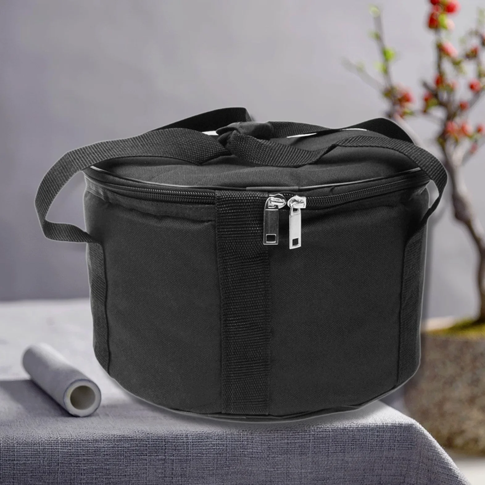 Borsa per Trasporto Di Campane Tibetane Con Maniglia per Viaggi E Campeggio, Custodia a Percussione Strumenti in Tessuto Oxford, Con Una Tasca Dedicata per Riporre Il Mazzuolo, 12inch