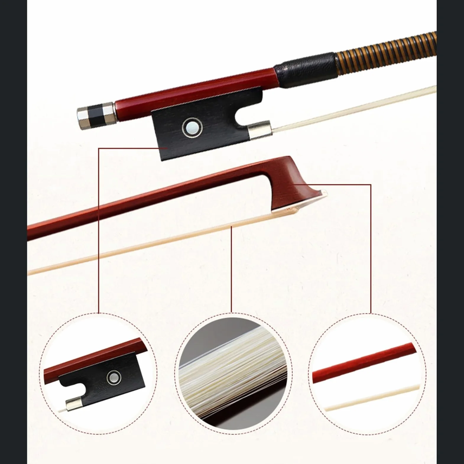 Arco Per Pratica Del Violino Arco da violino per principianti asta per arco per adulti livello di prestazioni accessori per violino arco 2/1/4/4/3(4/4)