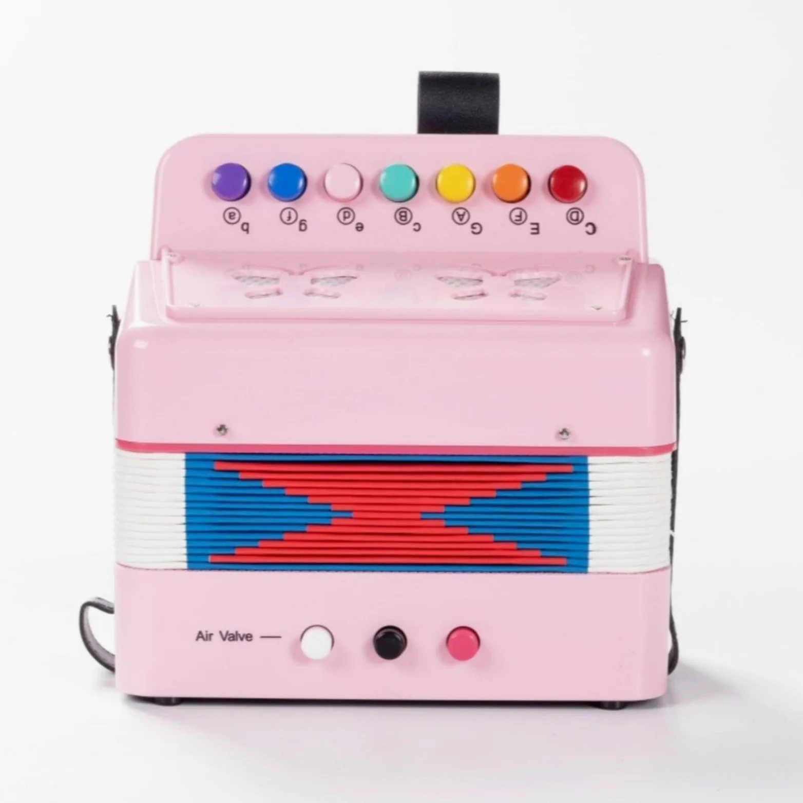 Fisarmonica Giocattolo Compatta Fisarmonica a 7 Tasti Facile da Imparare Strumento Musicale per Scuola Prescolare , Rosa
