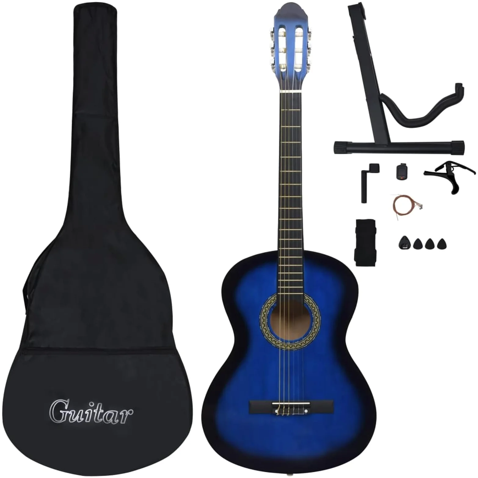 Set Chitarra Classica per Principianti 12 pz Blu 4/4 39",Arte e Svago,Hobby e Arti Creative,Strumenti Musicali,Strumenti a Corda,Chitarre-70109