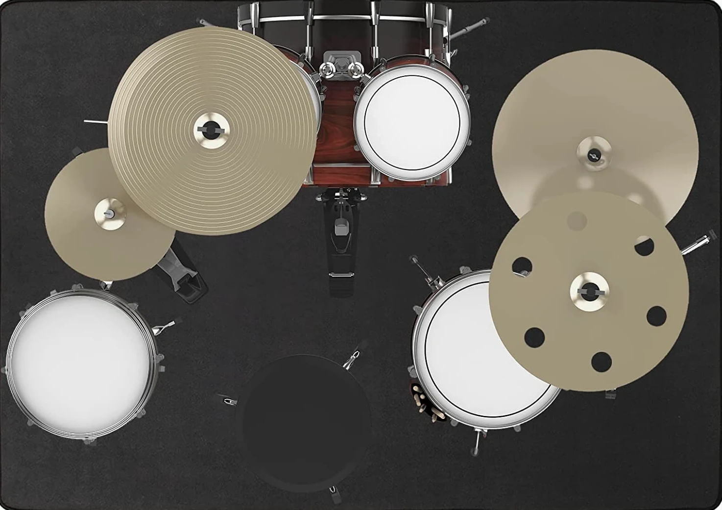 IBVIVIC Tappetino per batteria antiscivolo, tappetino per tamburo insonorizzato, tappetino professionale jazz, per grande cassa chiara e altri strumenti musicali 140 x 180 cm (nero)
