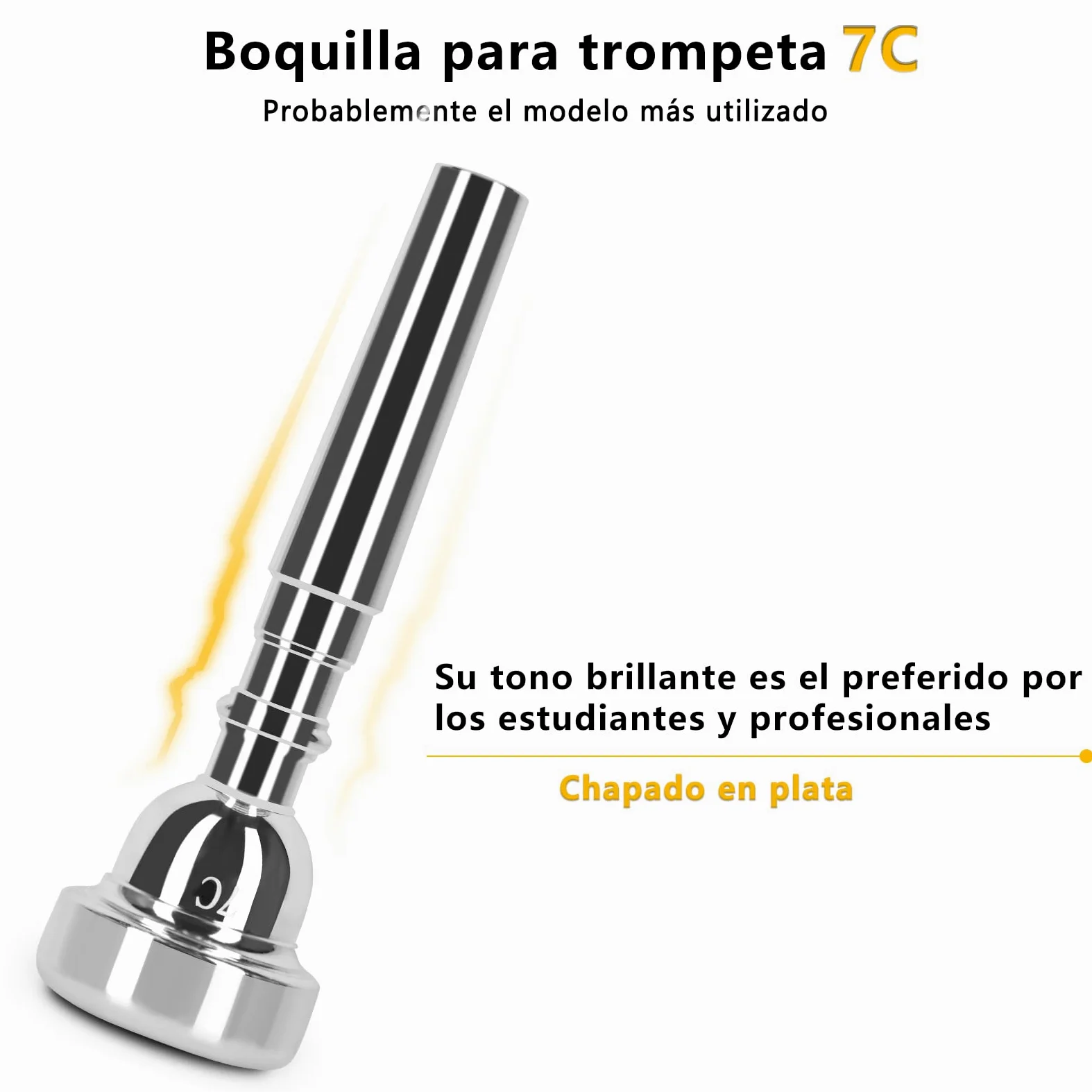 EASTROCK Tromba Sib Standard in Ottone Strumenti Musicali Ugello 7C con Custodia per studenti principianti (Latone d'oro)