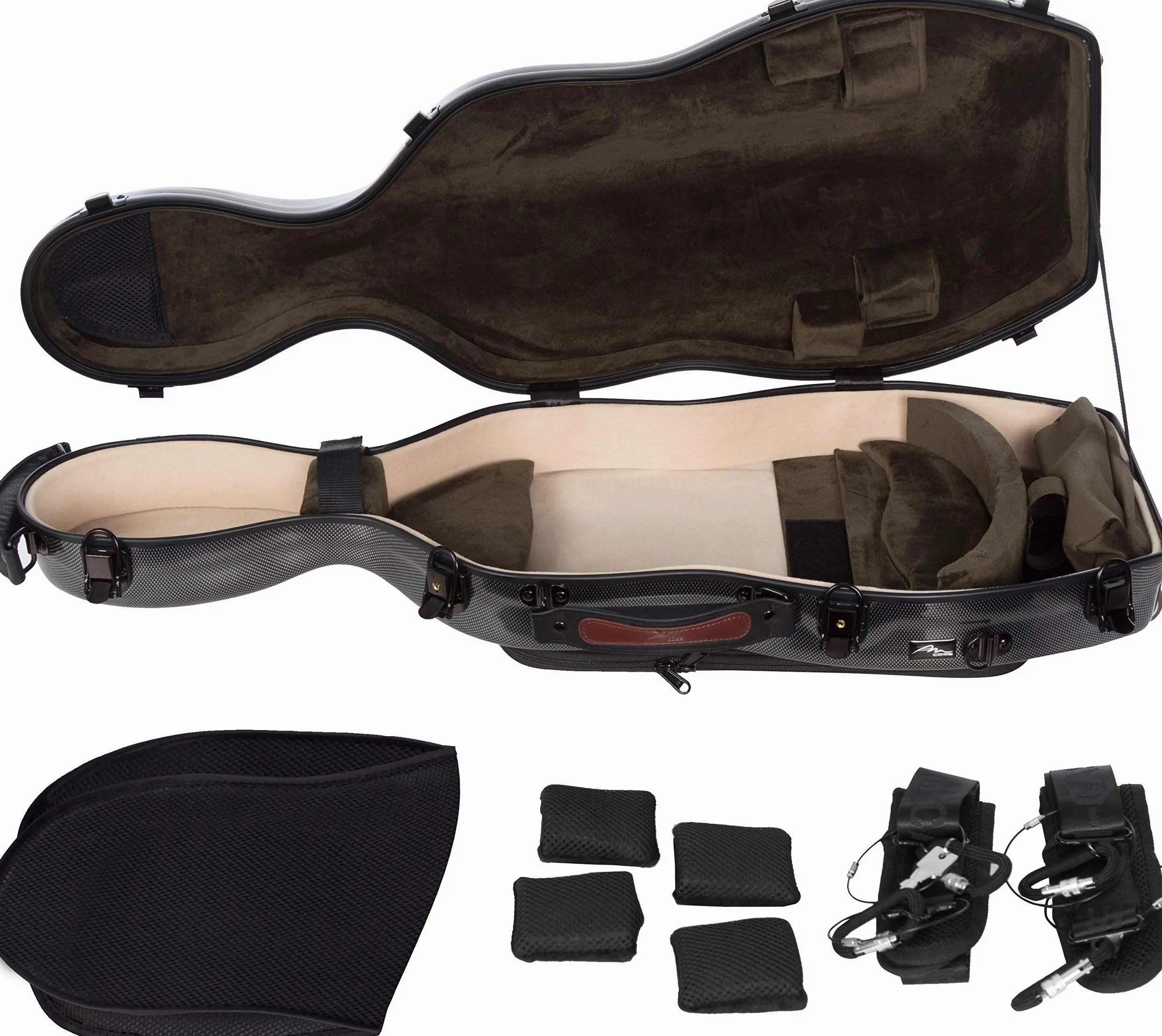 M-Case Custodia per Viola Fiberglass 38-43 Ultra Light point nero - oliva borsa musicale
