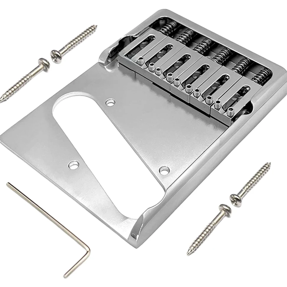 Design asimmetrico in ottone per chitarra elettrica, con 6 selle regolabili, parte di ricambio per chitarra elettrica, finitura nera, dimensioni 104 x 78,8 mm, qualità del tono migliorata e durata per