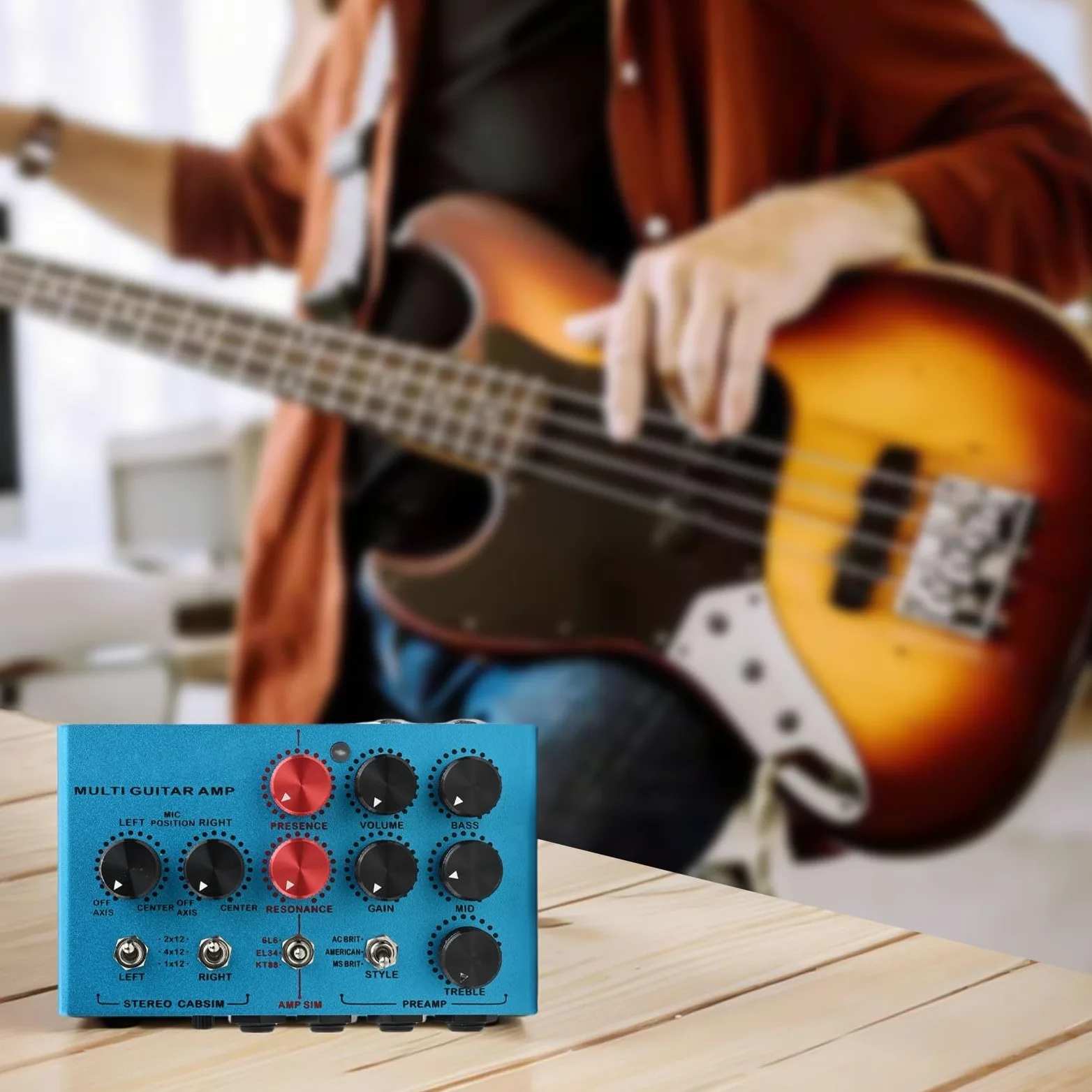 Pedale multi funzionale per chitarra con effetto audio mosky True Bypass, per esercitarsi con basso elettrico, uso domestico, nero