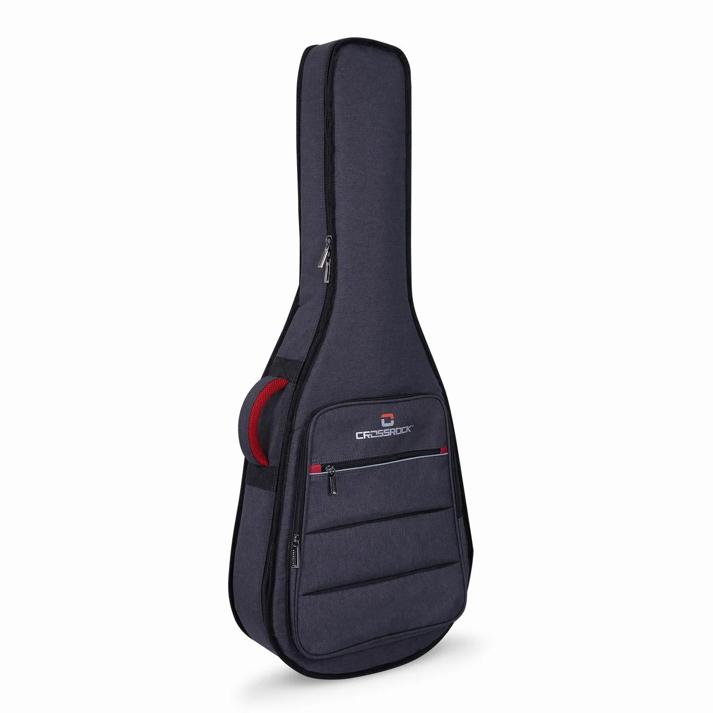 Crossrock Borsa imbottita per chitarra classica 4/4 | Imbottitura 10 mm, spallacci zaino, tasca anteriore – Protezione leggera per studenti e amatori