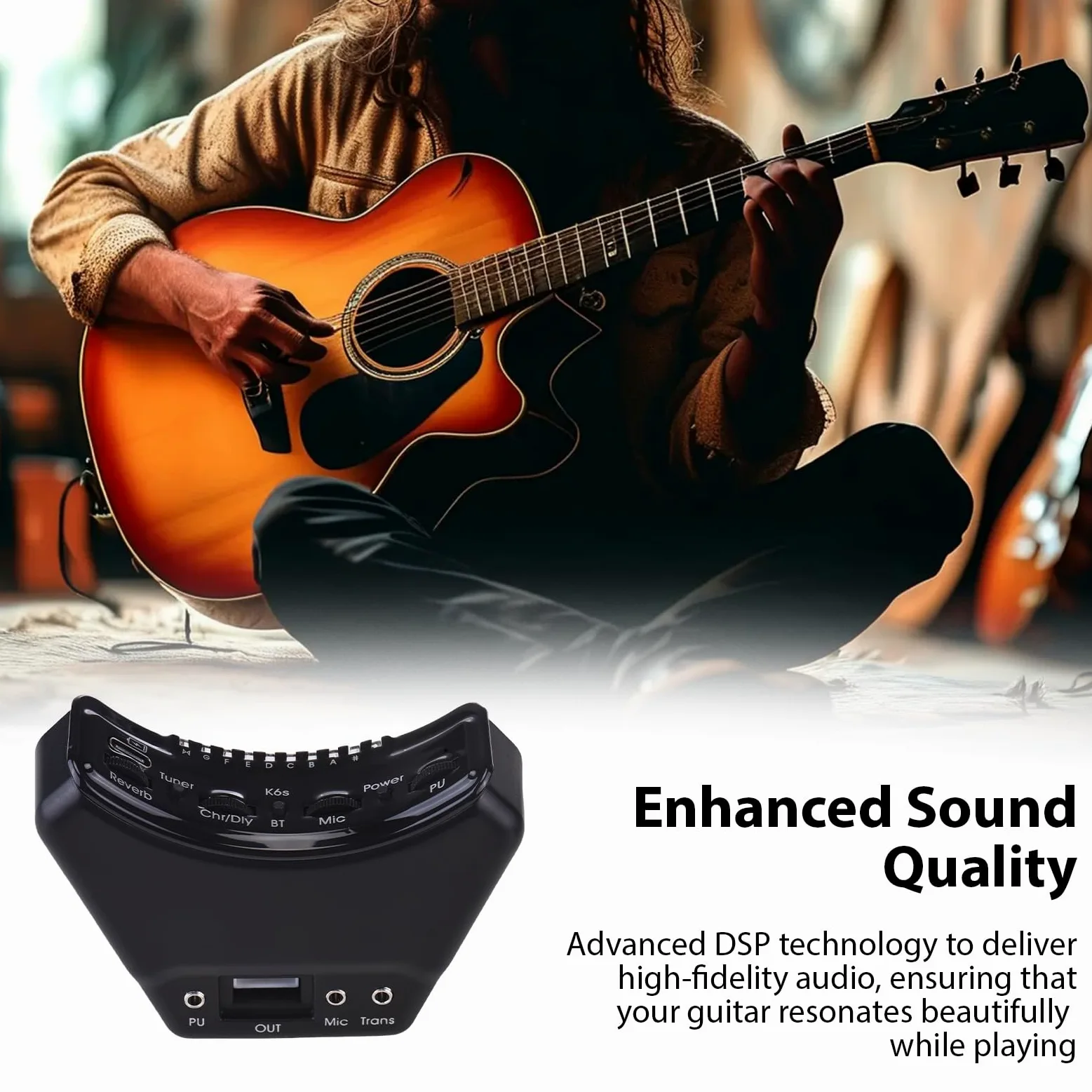 Generic Pickup per Chitarra in Legno con qualità del Suono Migliorata per Chitarristi Acustici in Legno, Batteria a Lunga Durata, Accessori per Strumenti Musicali