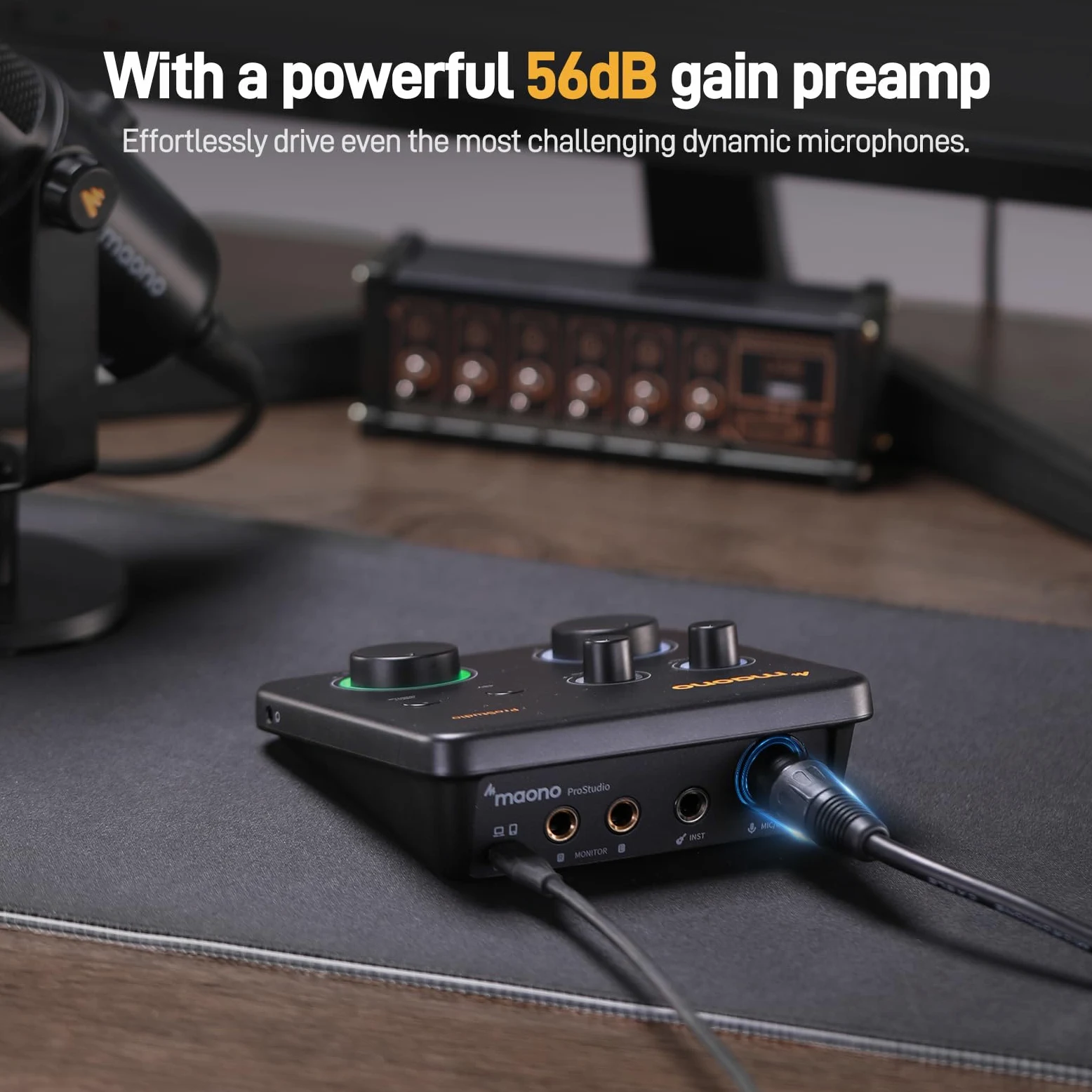 Interfaccia audio USB MAONO per PC: interfaccia con ingresso XLR 24-bit/192kHz, software di routing LOOPBACK, driver ASIO per registrazione musicale, home-studio, chitarra, podcast, DAW (PS22 Lite