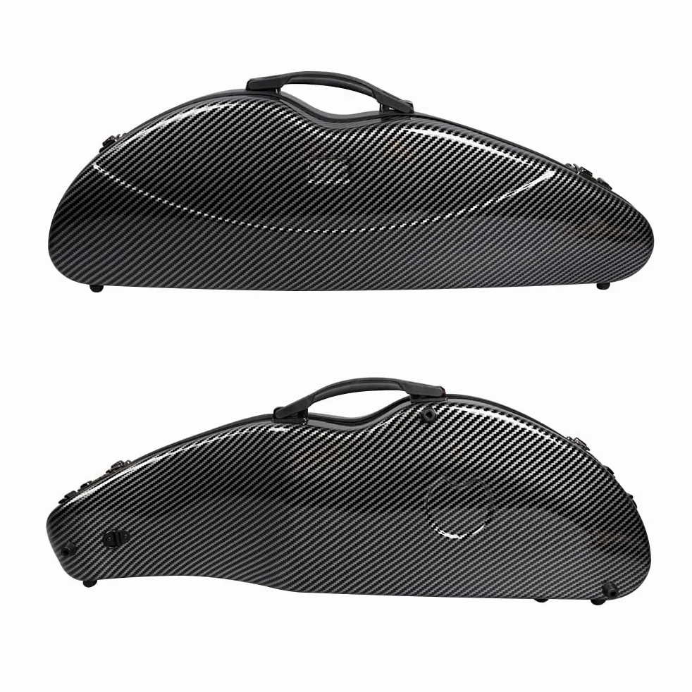 Custodia rigida per violino 4/4 in carbonio composito con blocco password, cinghie per zaino, ultraleggera, impermeabile, resistente (nero)