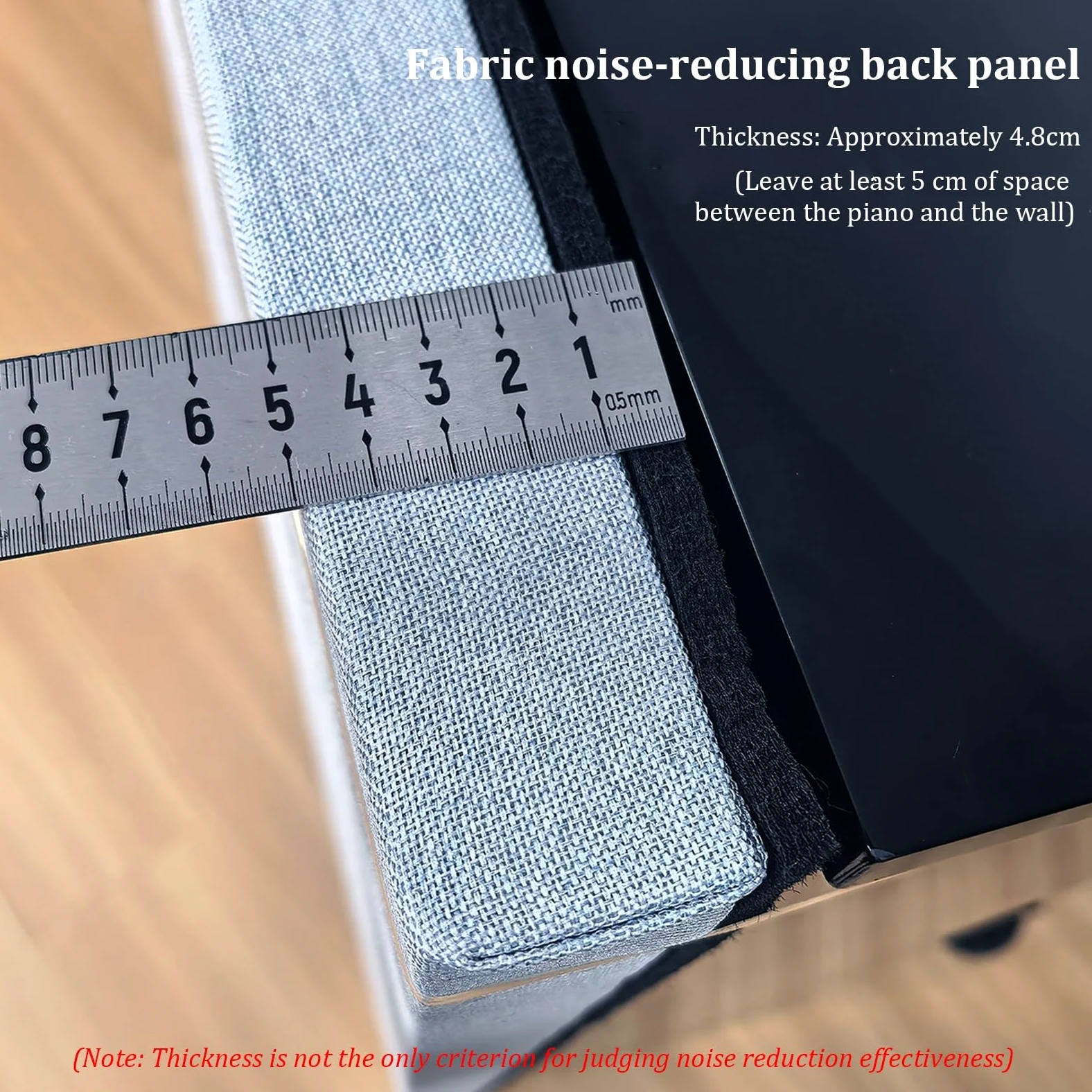 Pannelli acustici insonorizzanti per pianoforte verticale, spessore 4,8 cm, assorbitore acustico per il retro del pianoforte, utilizzabile su entrambi i lati, per un efficace isolamento