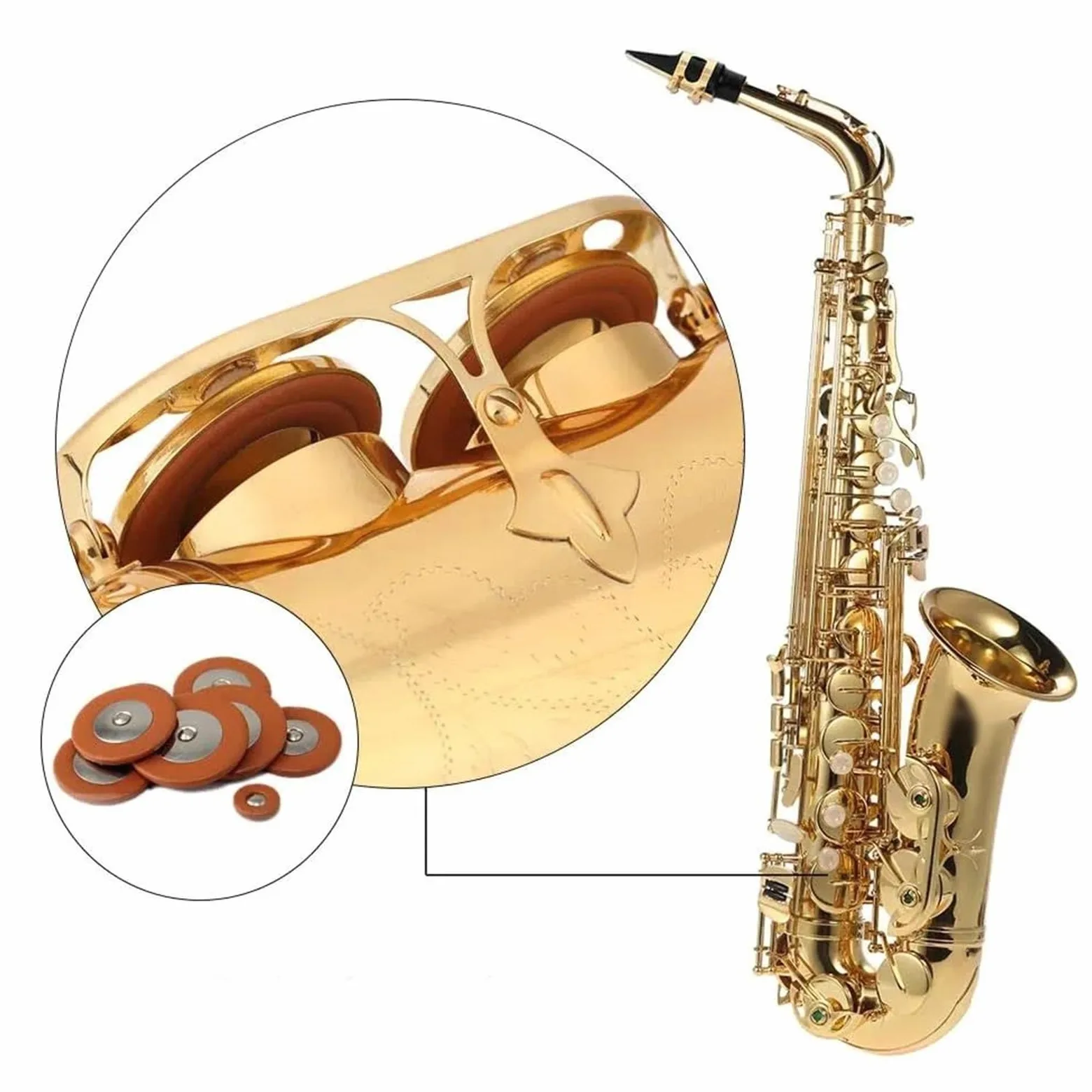 sassofono Mi Bemolle Mib Sassofono Contralto Ottone Laccato Sax Strumento A Fiato Con Custodia Accessori Per Sassofono (Color : Gold)