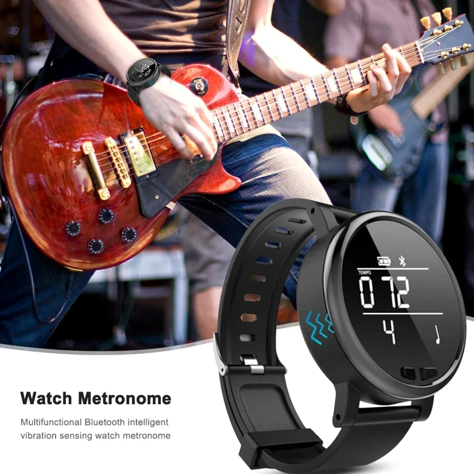 5 orologi metronomici intelligenti | Orologio con metronomi di esercizio a banda e indicatore dell'ora con batteria da 330 mAh – smartwatch da polso, compatibile con pianoforte, batteria, | esercizio a banda e indicatore 'ora con batteria da 330 mAh – sma