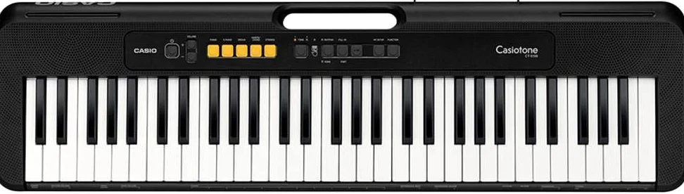Casio Casiotone CT-S100AD - Tastiera con tasti luminosi, alimentatore di rete, colore: Nero