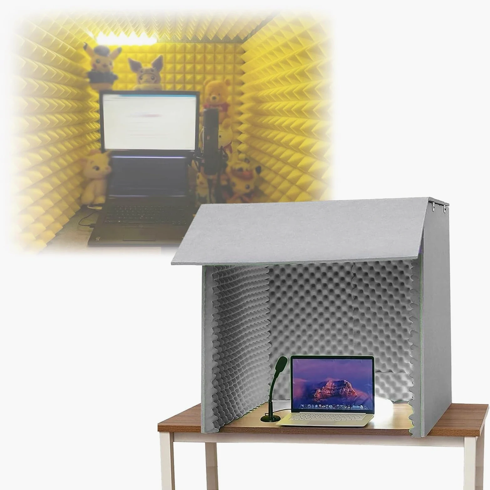 Cabina sonora portatile per migliorare la qualità della registrazione con questa scatola di isolamento acustico fatta da sé per apparecchiature di registrazione audio da studio desktop