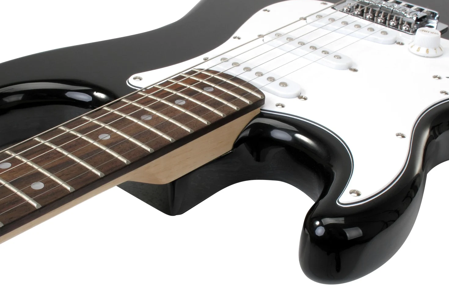 Rocktile Pro ST3-BK Chitarra Elettrica Nera per Mancini + Scuola, 22 tasti | Rocktile Pro Lefty Chitarra Elettrica, Modello per mancini, 3 single coil, Tastiera in palissandro, Corpo in tiglio, Peso: 4